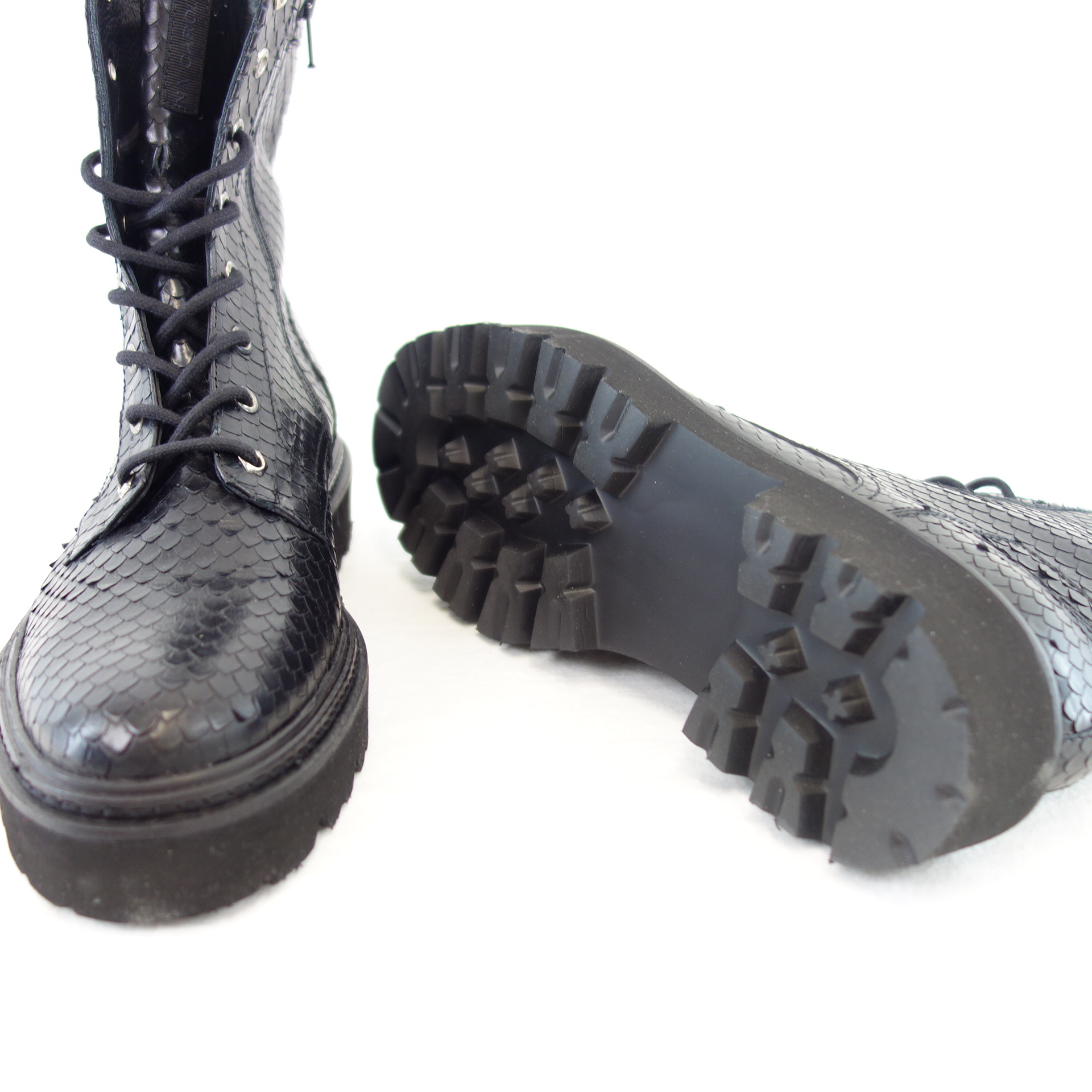 DONNA CAROLINA Damen Schuhe Stiefelette Boots Stiefel Schwarz Leder Modell Denver