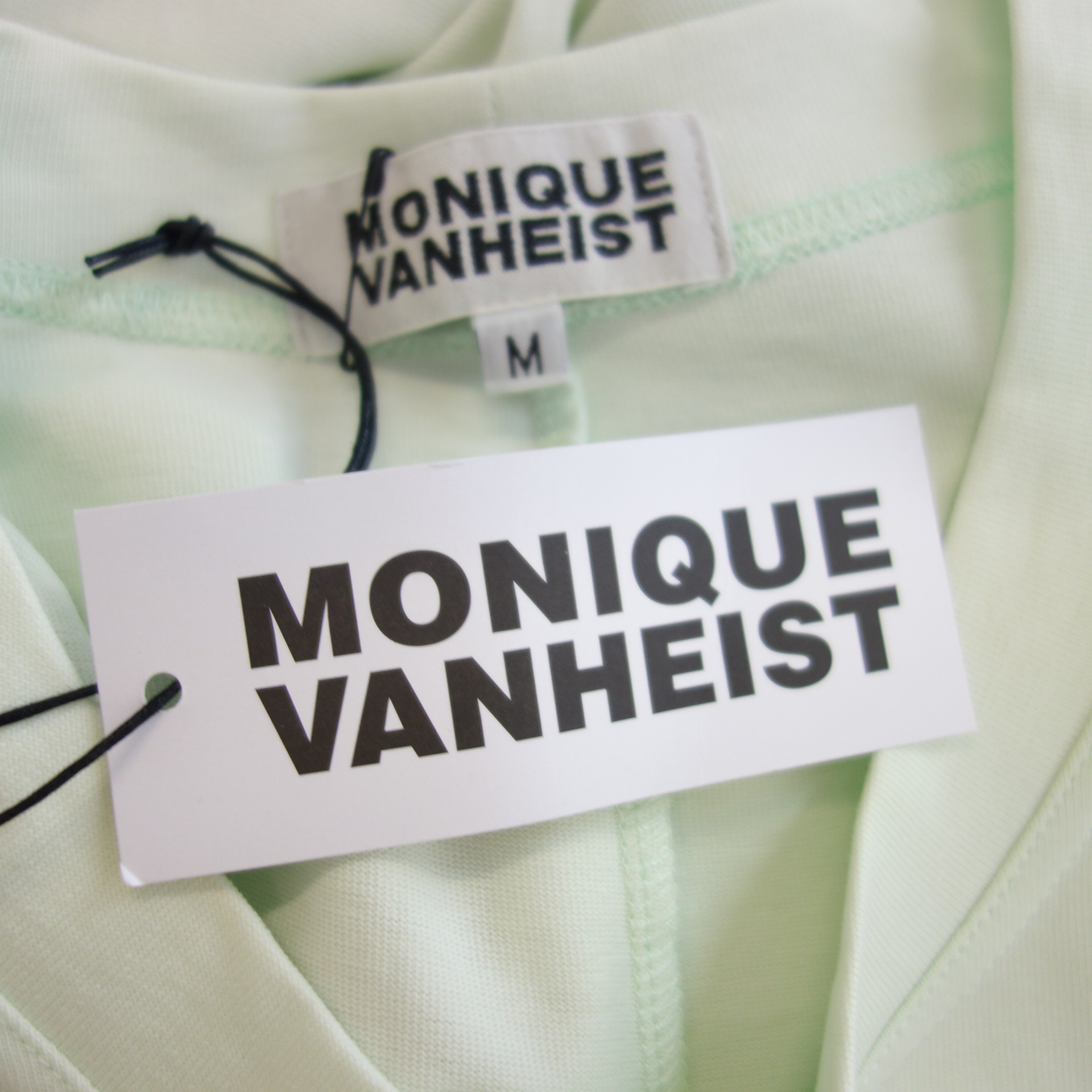 MONIQUE VAN HEIST Jersey Shirt Vokuhila Tank Top Pastell Mintgrün