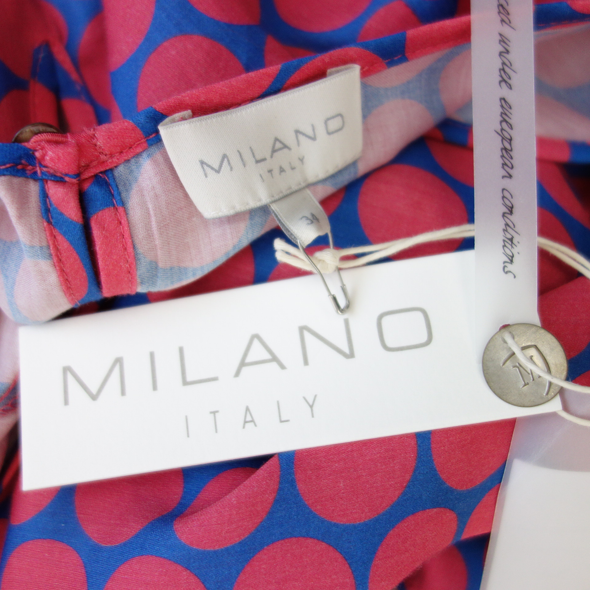 MILANO Italy Damen Tunika Oberteil Bluse Shirt Damenshirt 100% Baumwolle Np 59 Neu