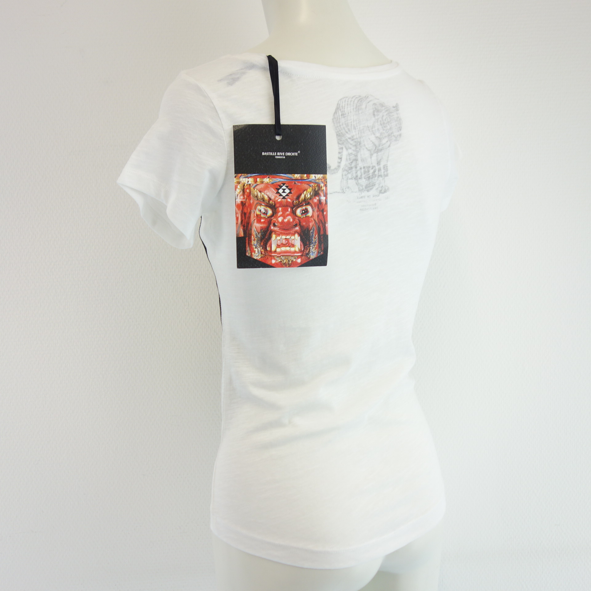 BASTILLE Venezia Damen T-Shirt T Shirt Weiß Slim Modell Kiss