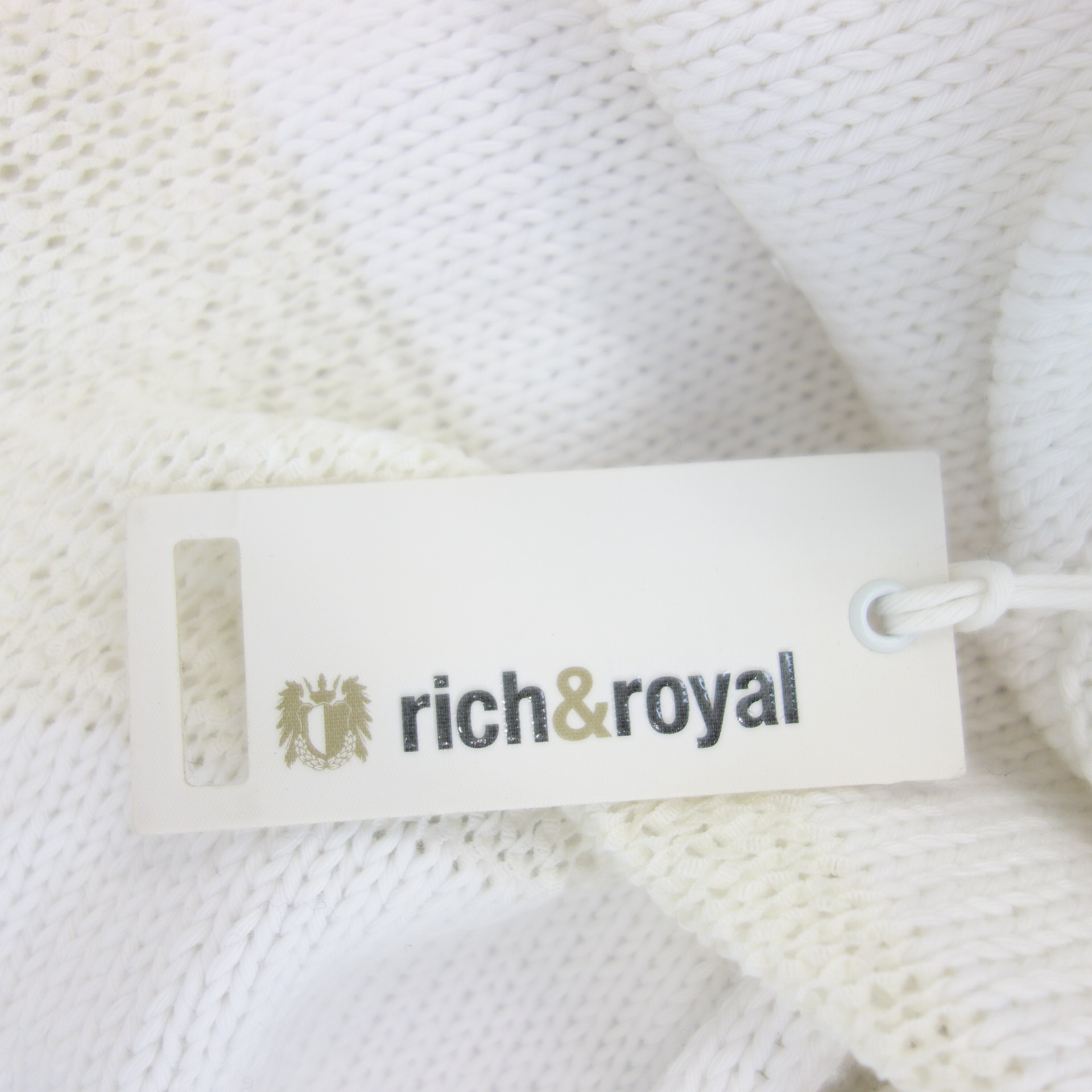 RICH & ROYAL Damen Pullover Damenpullover Pulli Strickpullover Weiß Creme Größe M 38