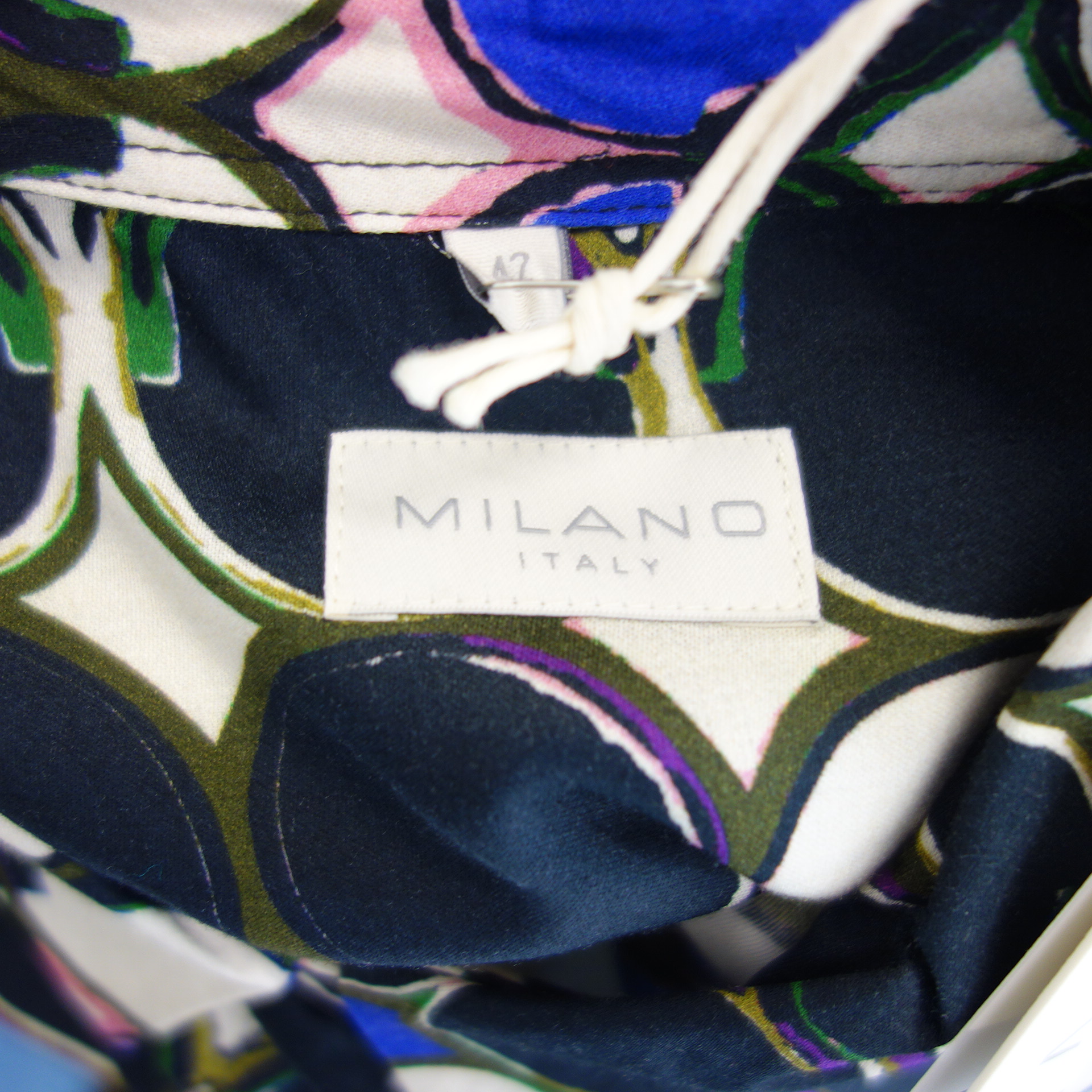 MILANO Italy Damen Bluse Tunika Oberteil Hemd Shirt  Bunt 100% Viskose 