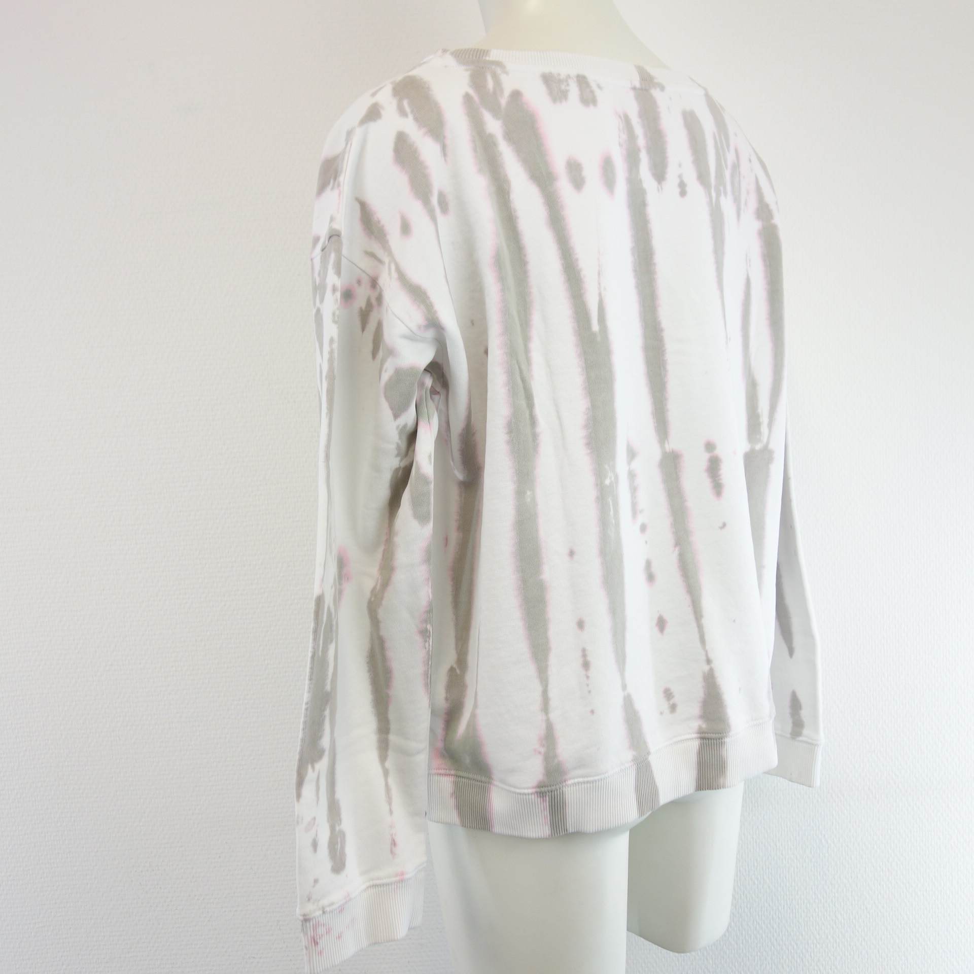 JUVIA Damen Sweatshirt Shirt  Pullover Oberteil Muster Weiß Khaki Rosa Baumwolle