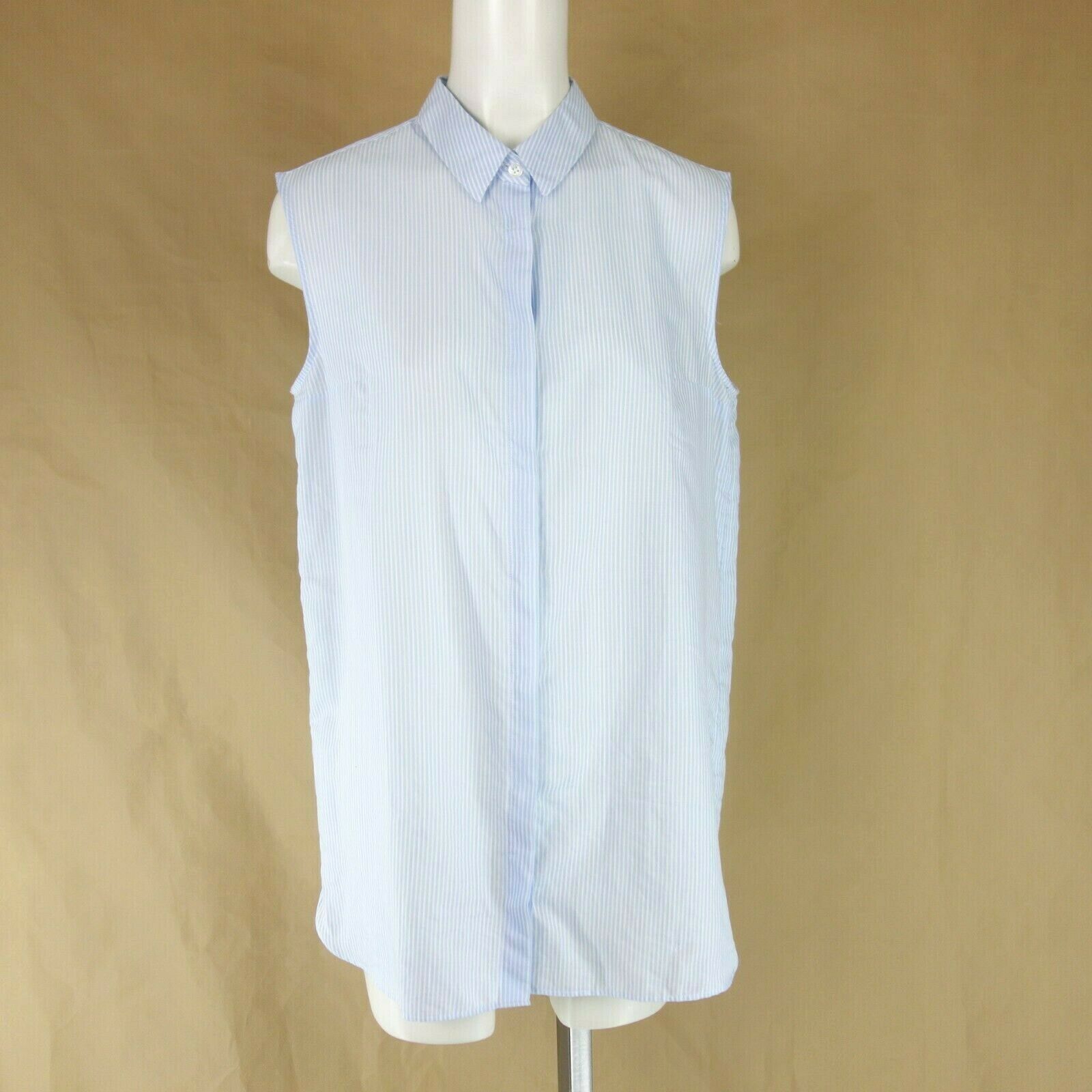Acne Studios Damen Bluse Shirt Damenshirt Oberteil Tunika Blau Weiß Gr 40 L Neu