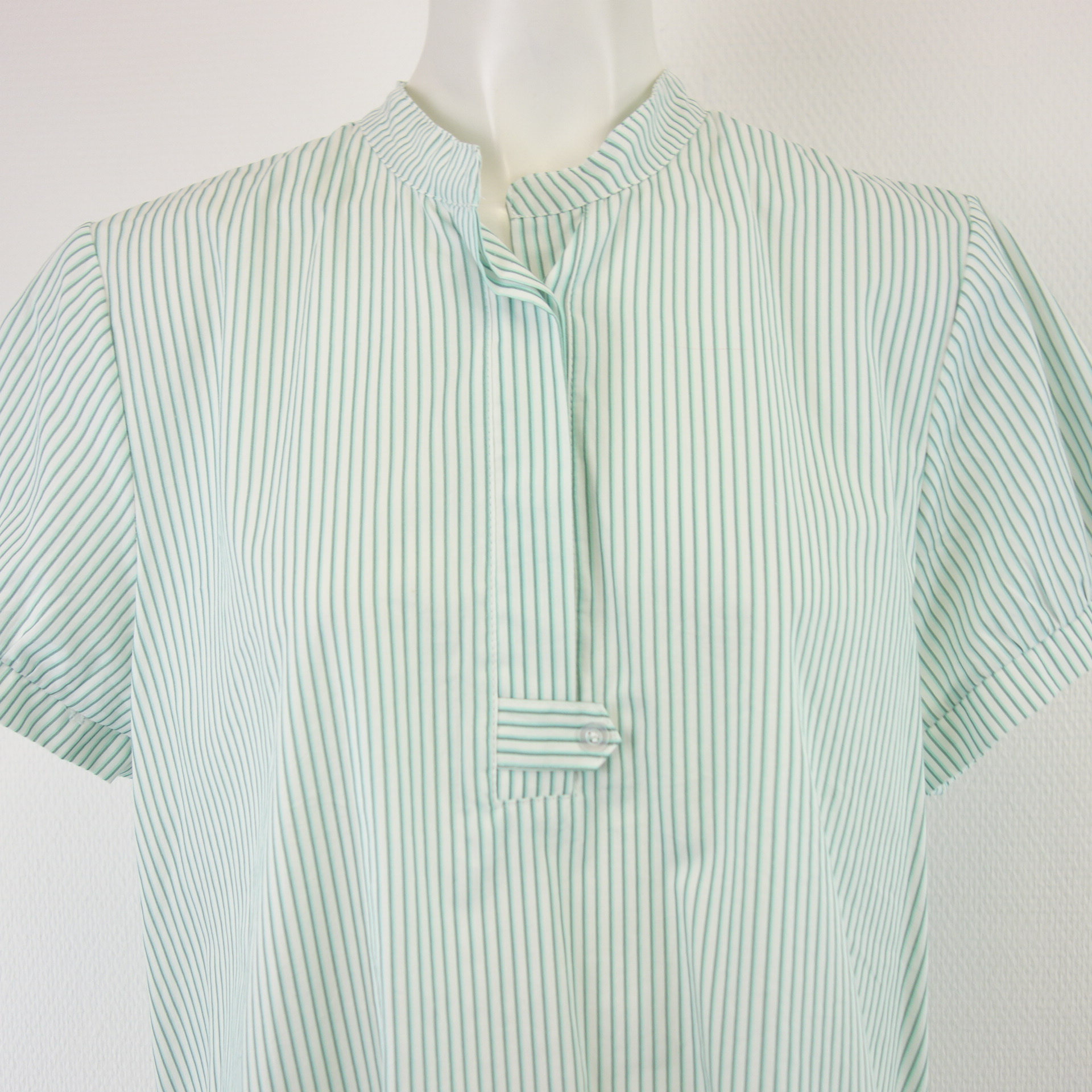 TIFFANY Dänemark Damen Bluse Hemd Tunika Shirt Weiß Grün Baumwolle Größe S / M