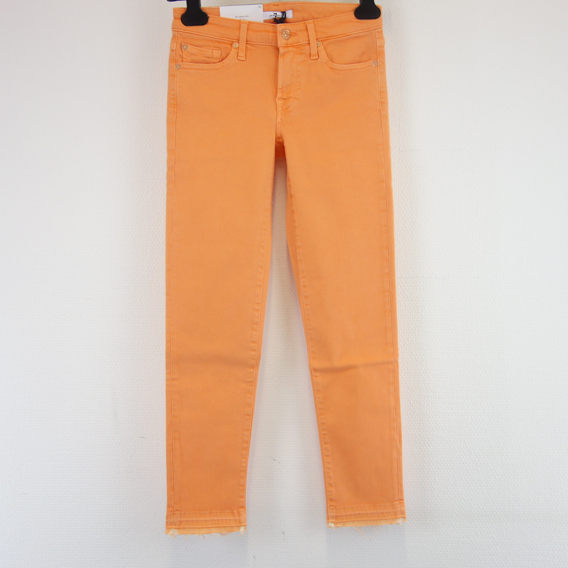 7 FOR ALL MANKIND Damen Jeans Hose Jeanshose Orange 25 Pyper crop Classic Slim Illusion