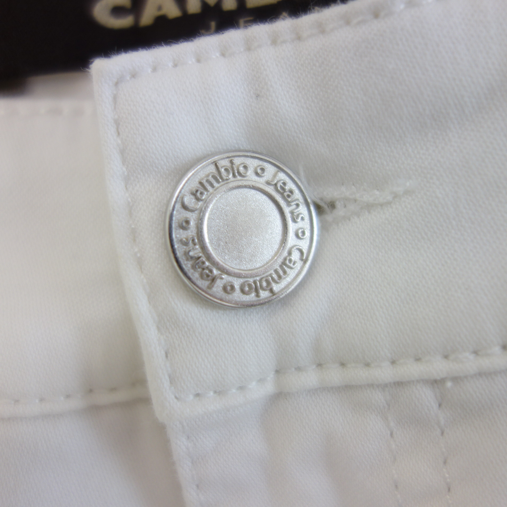 CAMBIO Jeans Hose Damen Modell Parla Zip Weiß Straight Super Stretch