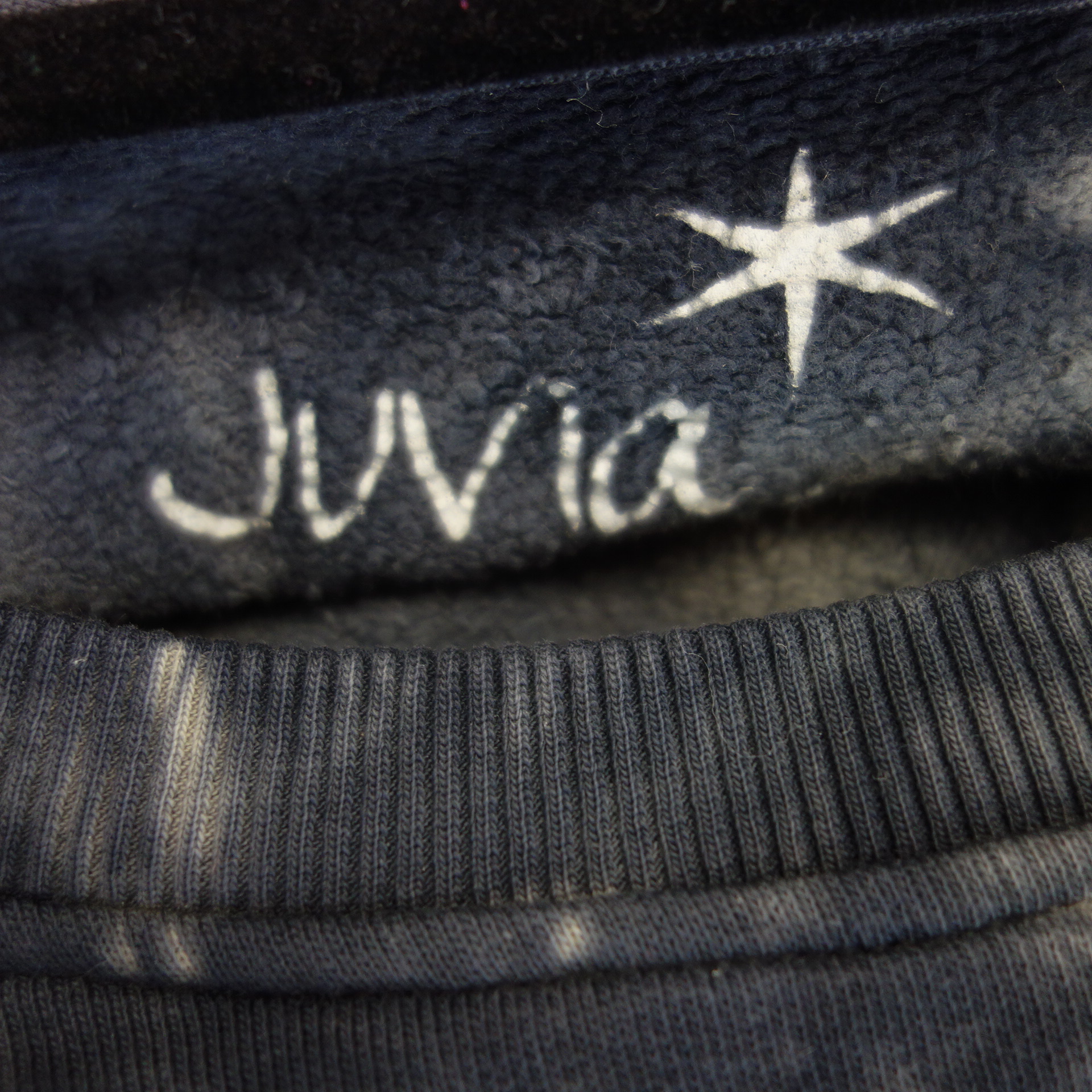 JUVIA Herren Jersey Pullover Sweater Sweatshirt Oberteil Batik Baumwolle Blau Regular Fit