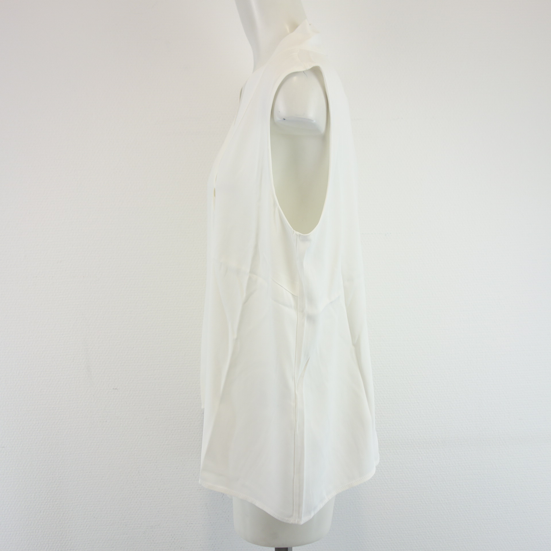 MORE & MORE Damen Bluse Tunika Shirt Weiß Größe 42 Viskose Ärmellos