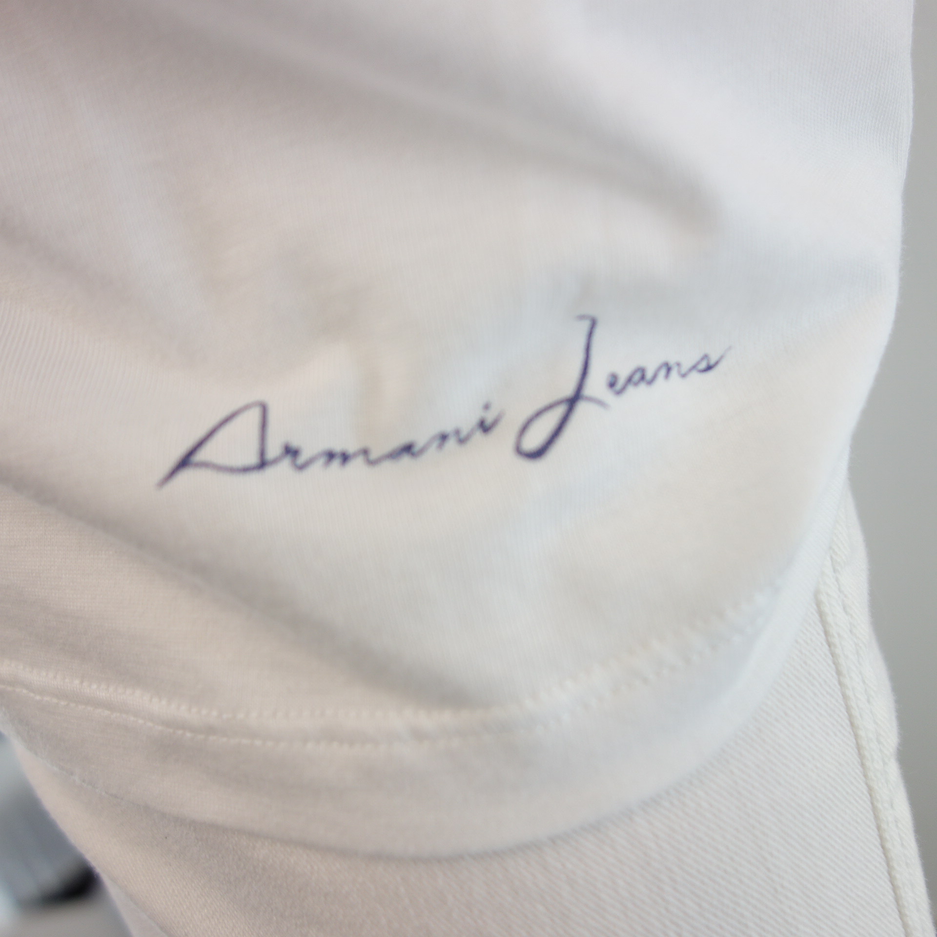 ARMANI JEANS Shirt  Weiß Blau Kurzarm