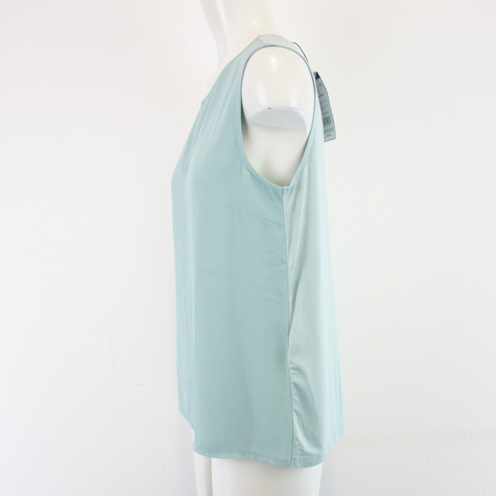 MORE & MORE Damen Sommer Shirt Tunika Bluse Ärmellos Salbei Grün Größe 40 