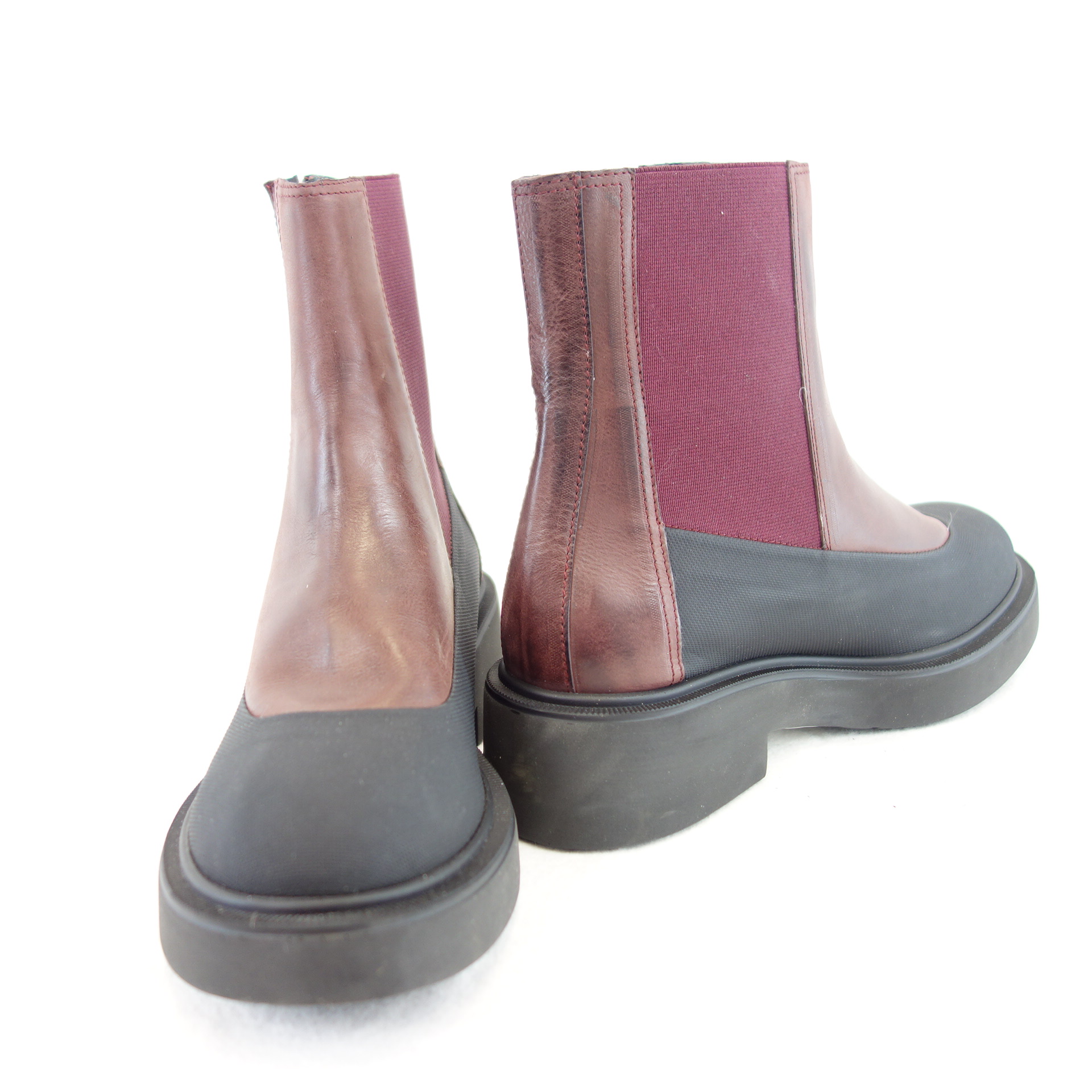 BUKELA Dänemark Damen Schuhe Boots Stiefeletten Stiefel Leder Bordeaux Gr 37