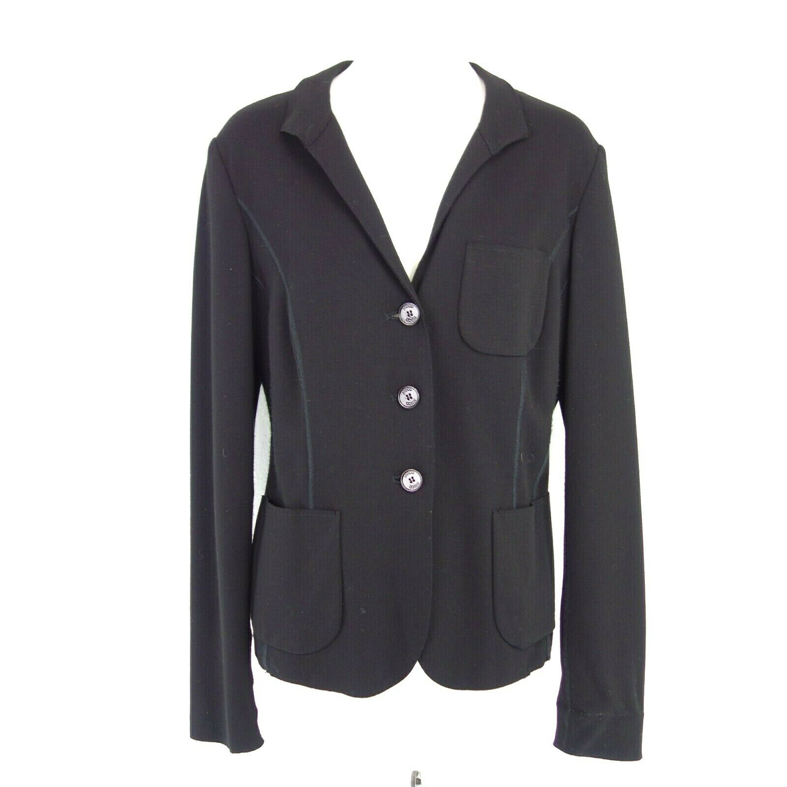 NVSCO Damen Jersey Blazer Jacke Größe 38 M Schwarz Sportlich Elegant Np 249 Neu