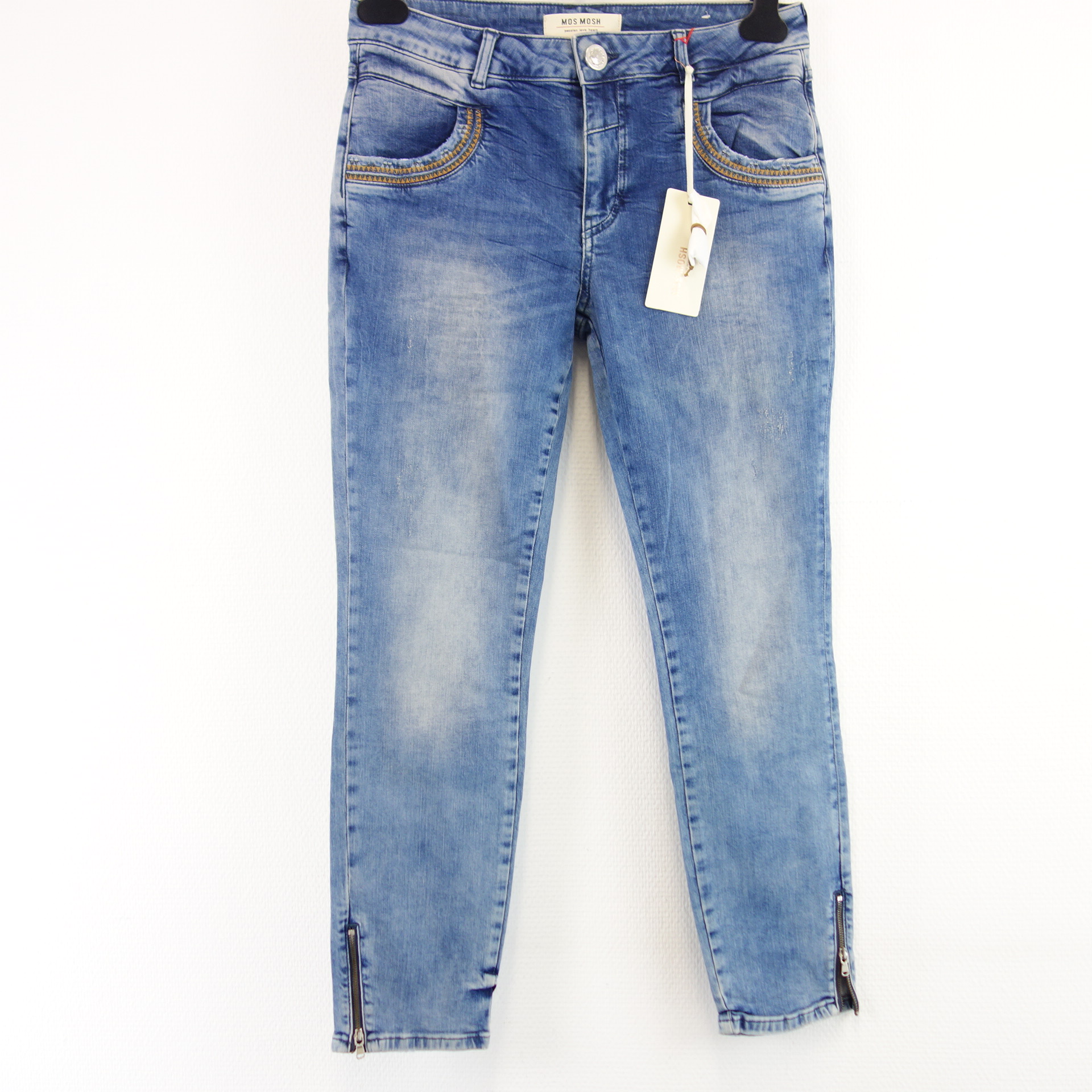 MOS MOSH Jeans Hose Blau Modell Naomi Inca 7/8 Zip Cropped Ankle