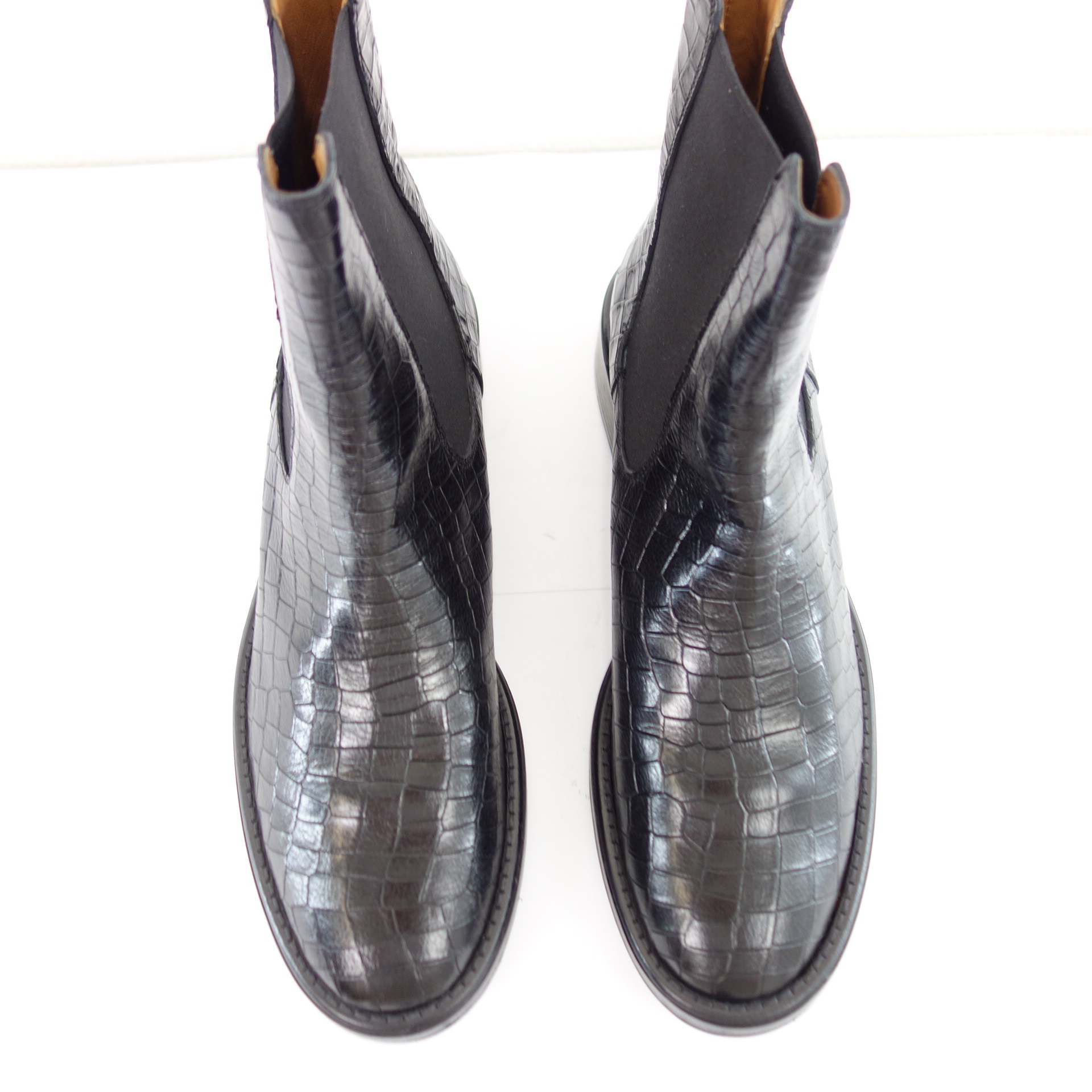 ELIA MAURIZI Business Schuhe Chelsea Stiefeletten Boots Schwarz Leder 41,5 ( 42 )