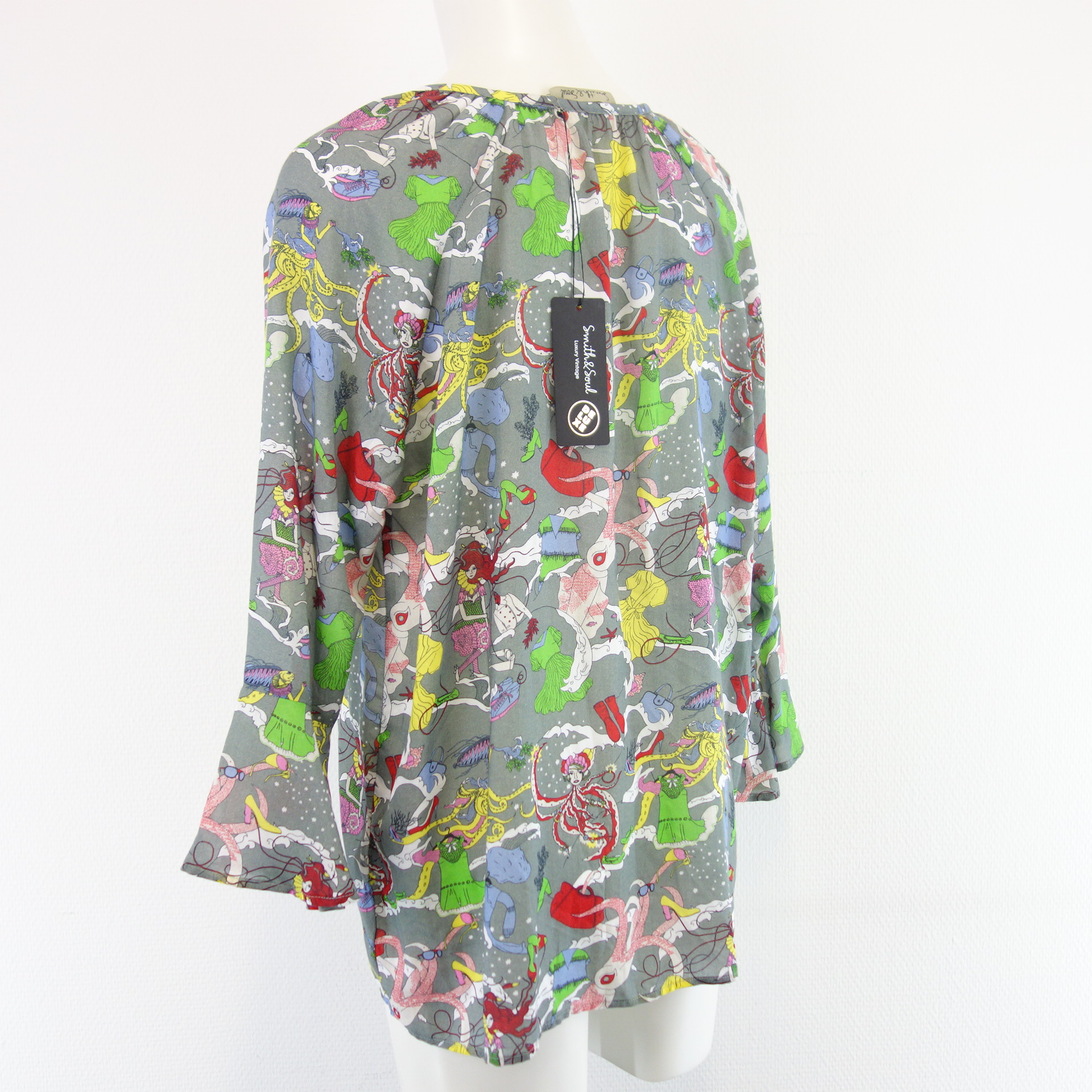 SMITH & SOUL Damen Tunika Bluse Hemd Shirt Bunt 100%Lyocell Größe S