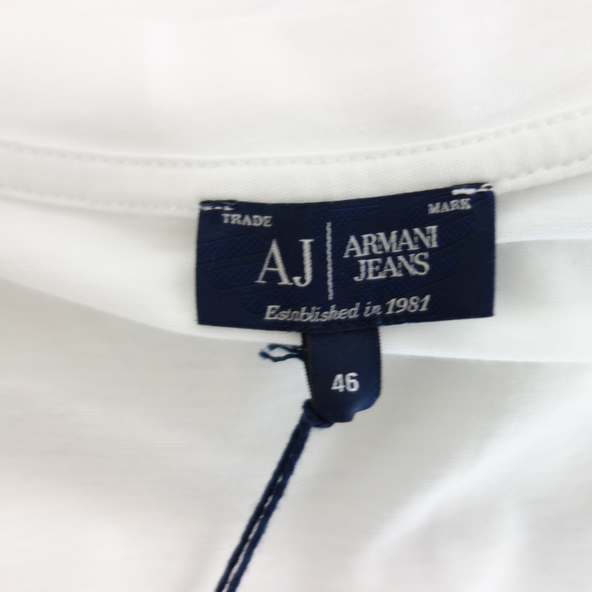 ARMANI JEANS Shirt  Weiß Blau Kurzarm