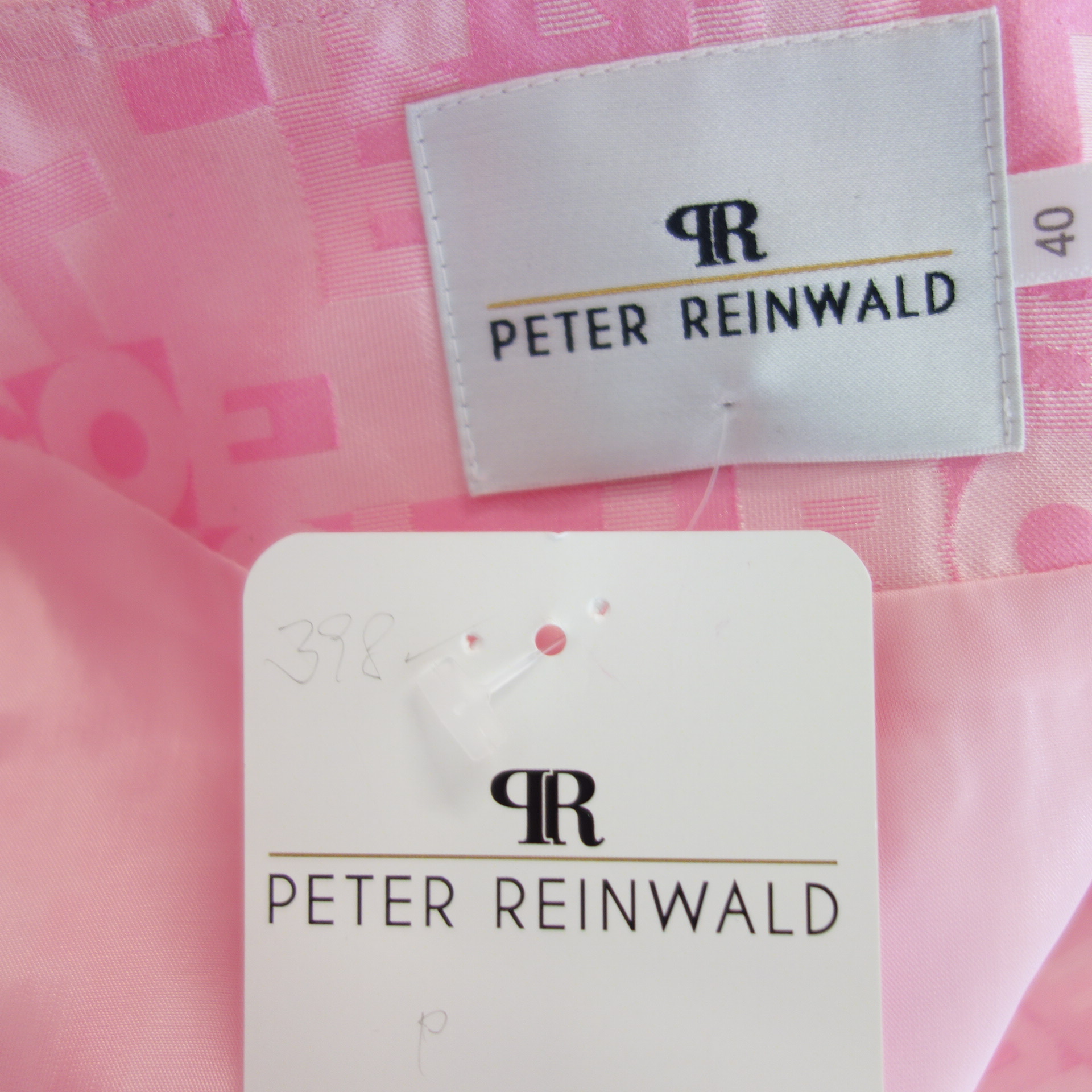 PETER REINWALD Designer Damen Blazer Jacke Rosa Tailliert Buchstaben Größe 40