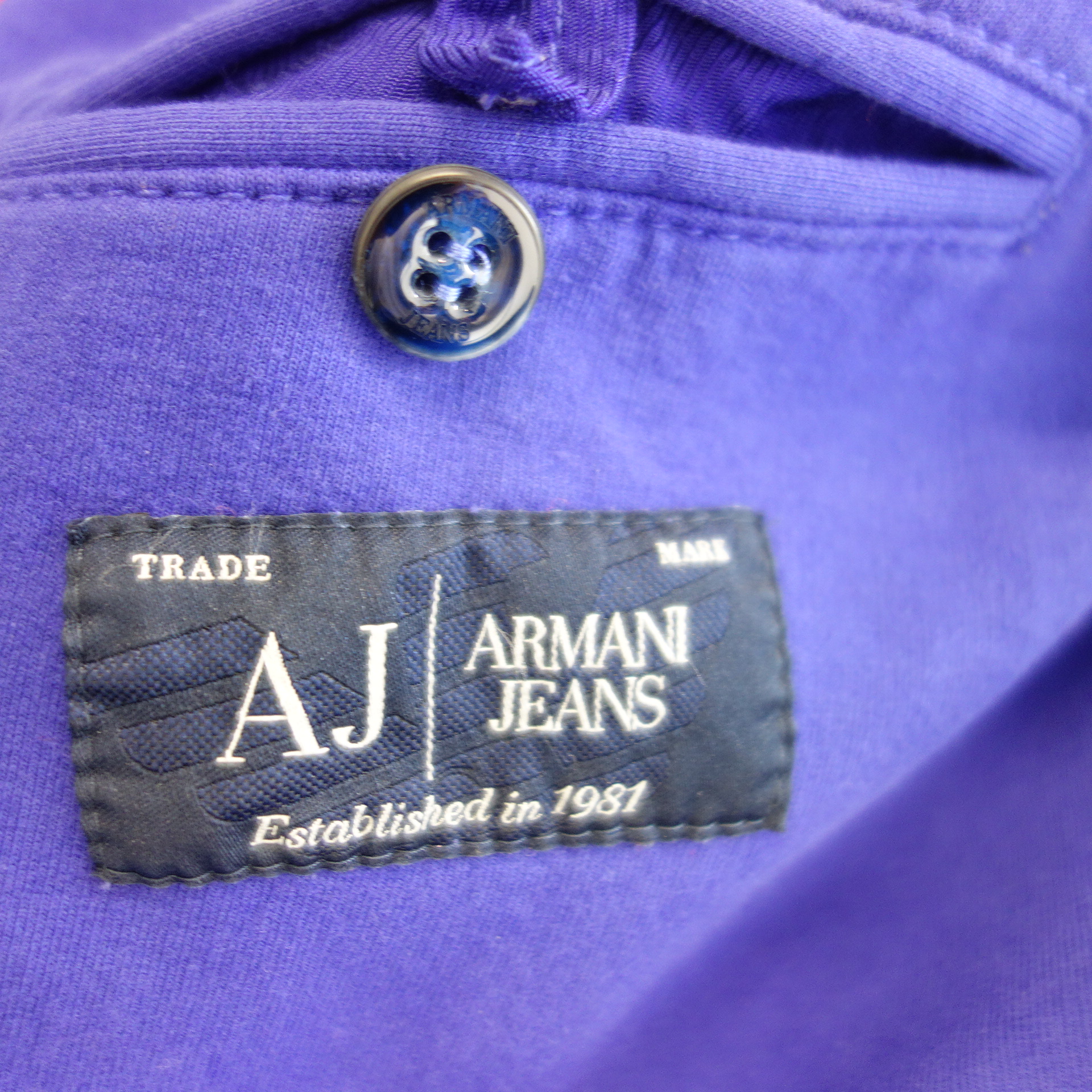 ARMANI Jeans Herren Sweat Jacke Sakko Style Blau Jersey Slim Baumwolle Elasthan