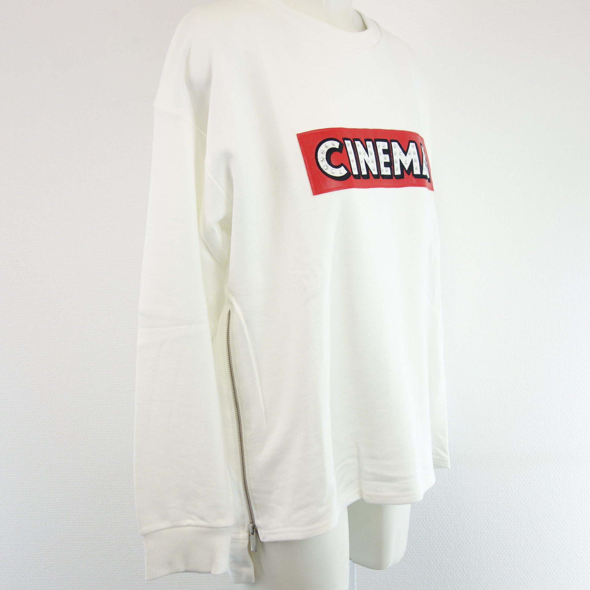 QUANTUM COURAGE Damen Sweatshirt Shirt Pullover Oberteil Weiß Größe M 38 Modell Cinema
