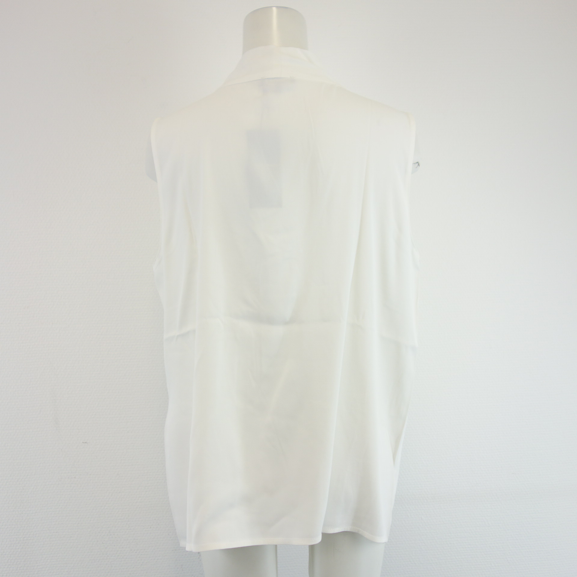MORE & MORE Damen Bluse Tunika Shirt Weiß Größe 42 Viskose Ärmellos