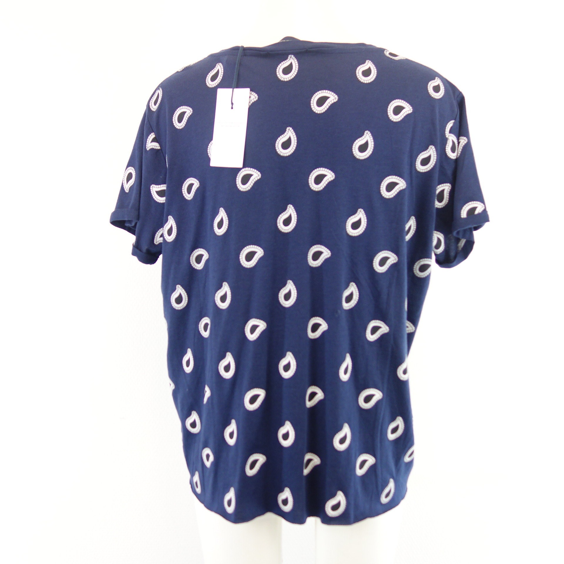 SCOTCH & SODA T-Shirt Blau Weiß Paisley Muster Baumwolle Modal