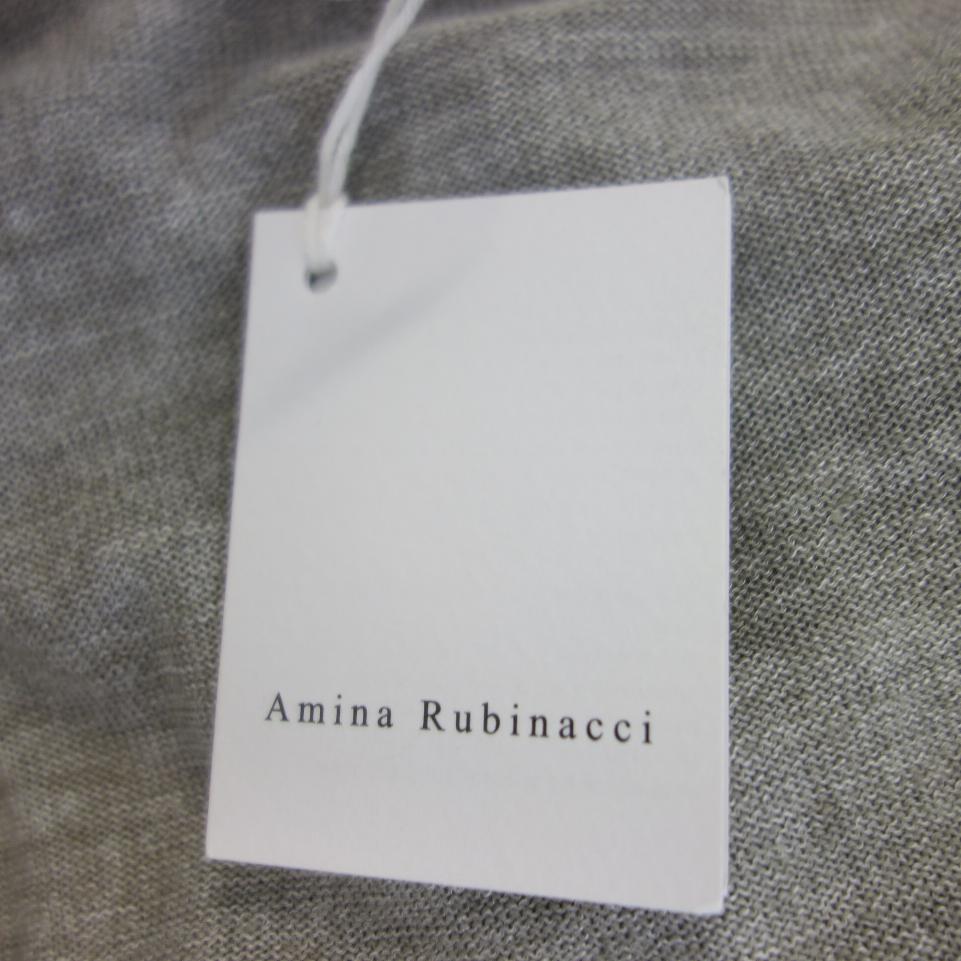 AMINA RUBINACCI Damen Shirt Poloshirt Grau mit weißem Kragen  IT 54 DE 48