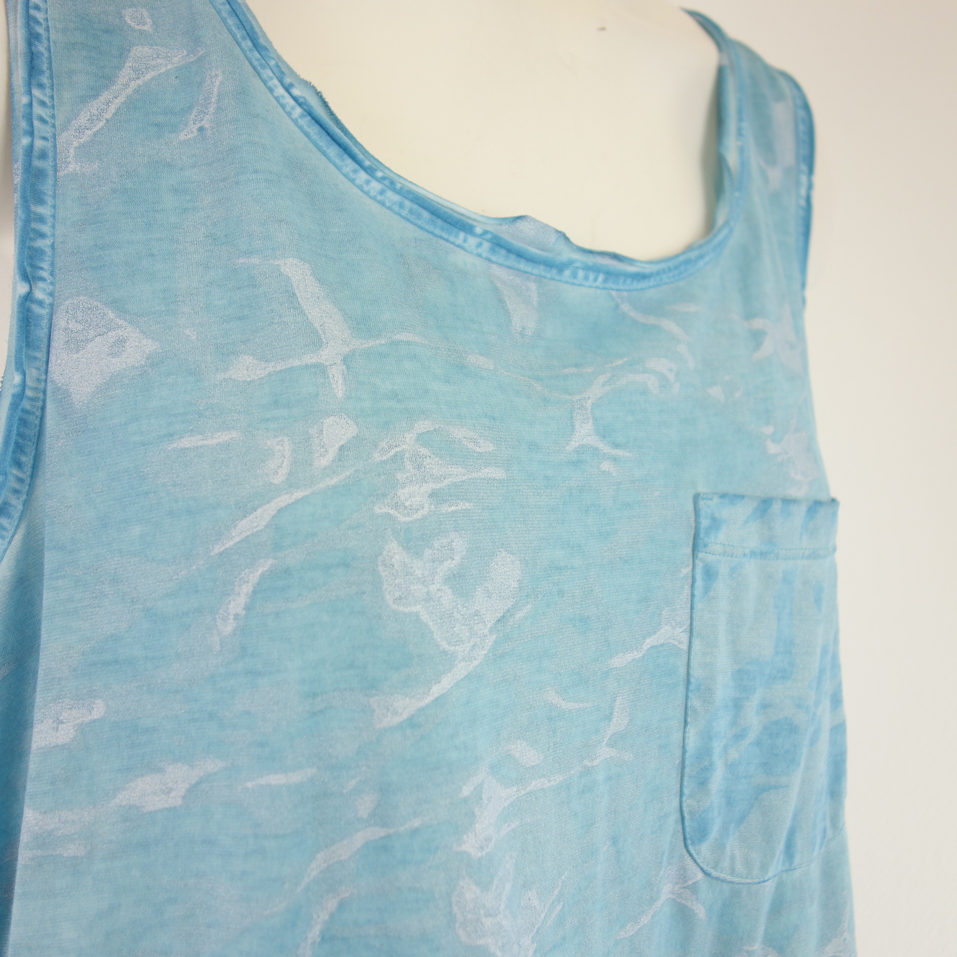 MARC CAIN Sports Damen Shirt Top Damenshirt Blau Batik 100% Baumwolle Neu