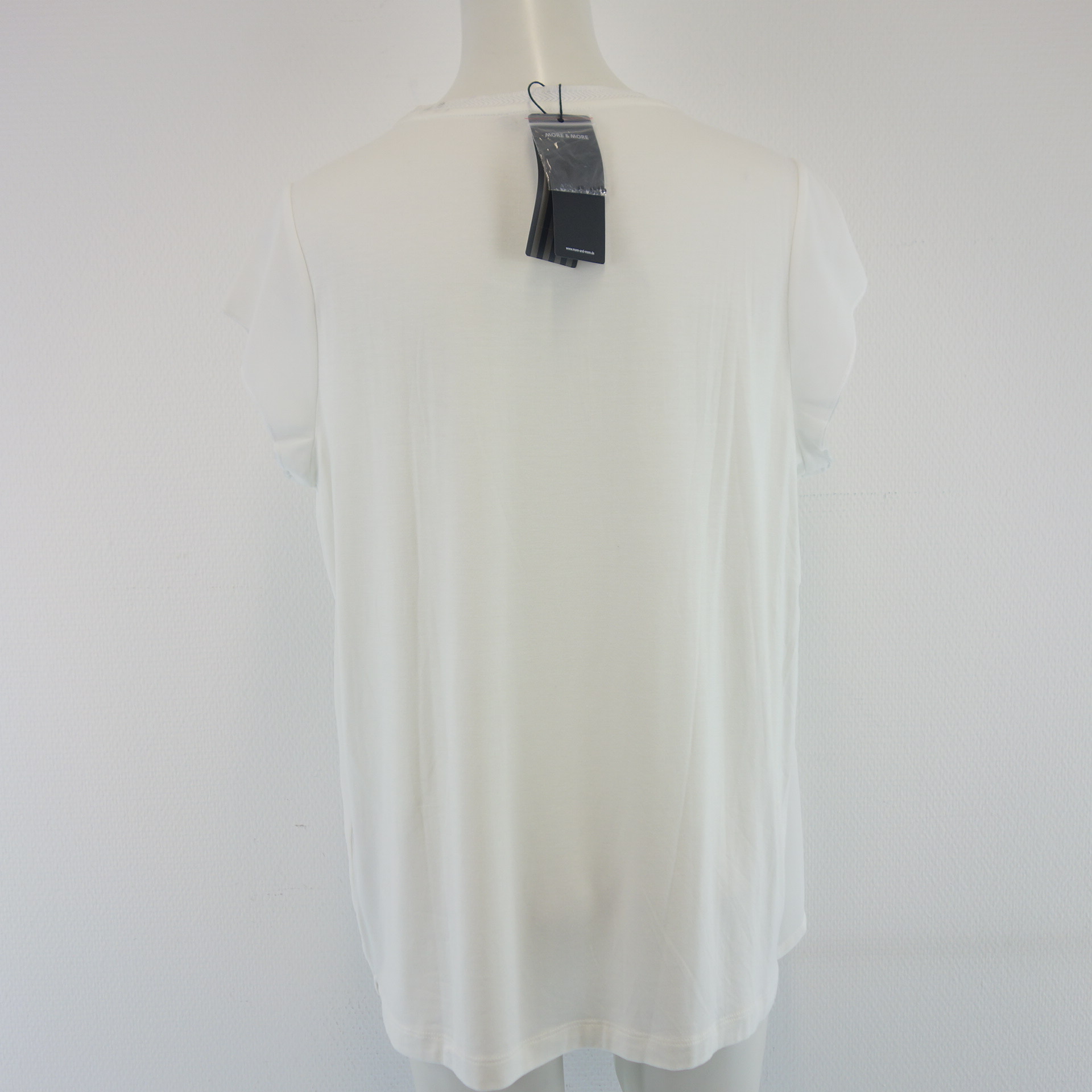 MORE & MORE Damen Sommer T-Shirt T Shirt Weiß Print Größe 42 