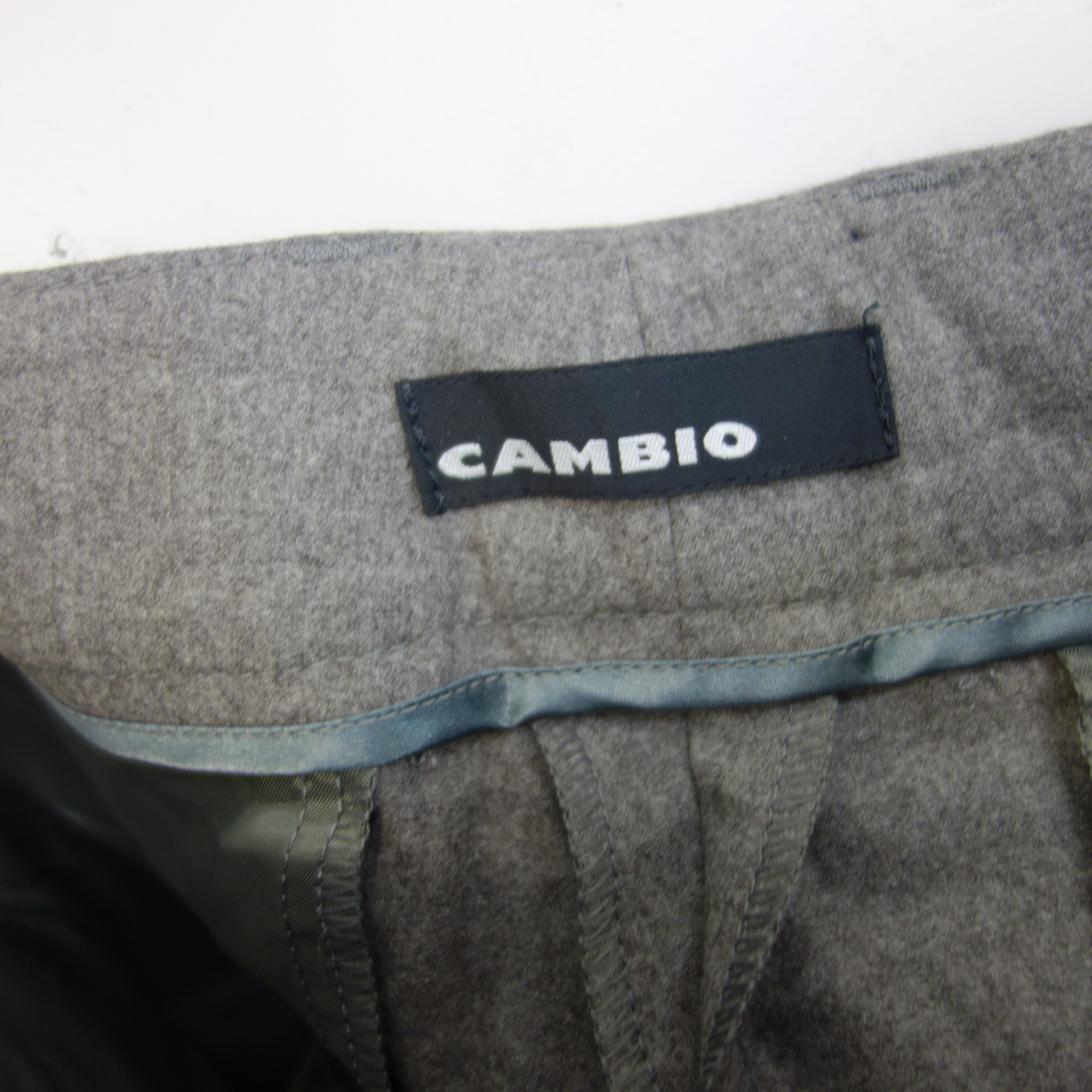 CAMBIO Damen Business Hose Stoffhose Straight Grau Beige mit Wolle Größe 42