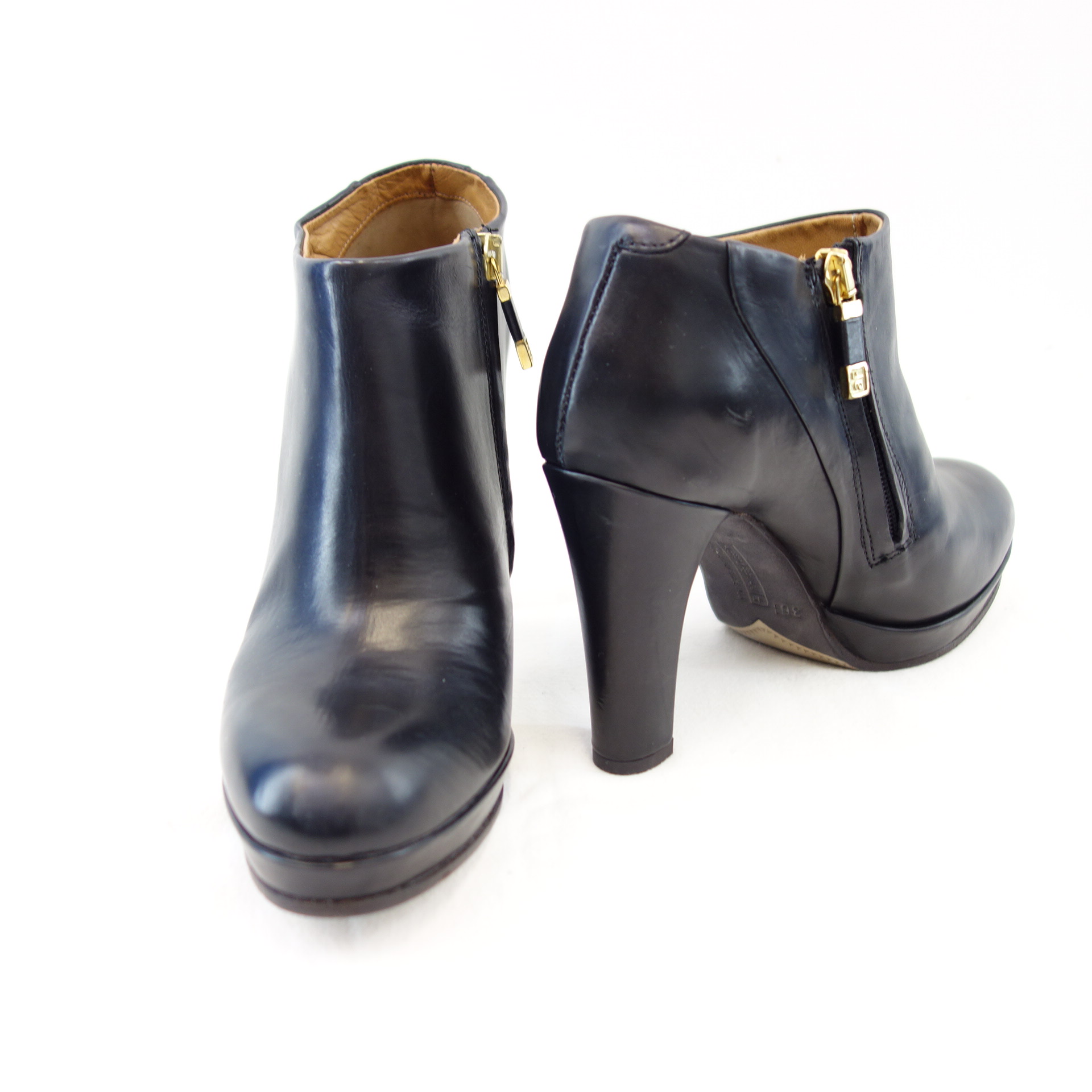 ALBERTO FERMANI Damen Schuhe Ankle Boots Stiefeletten Pumps Leder Schwarz 36,5 Np  229 Neu