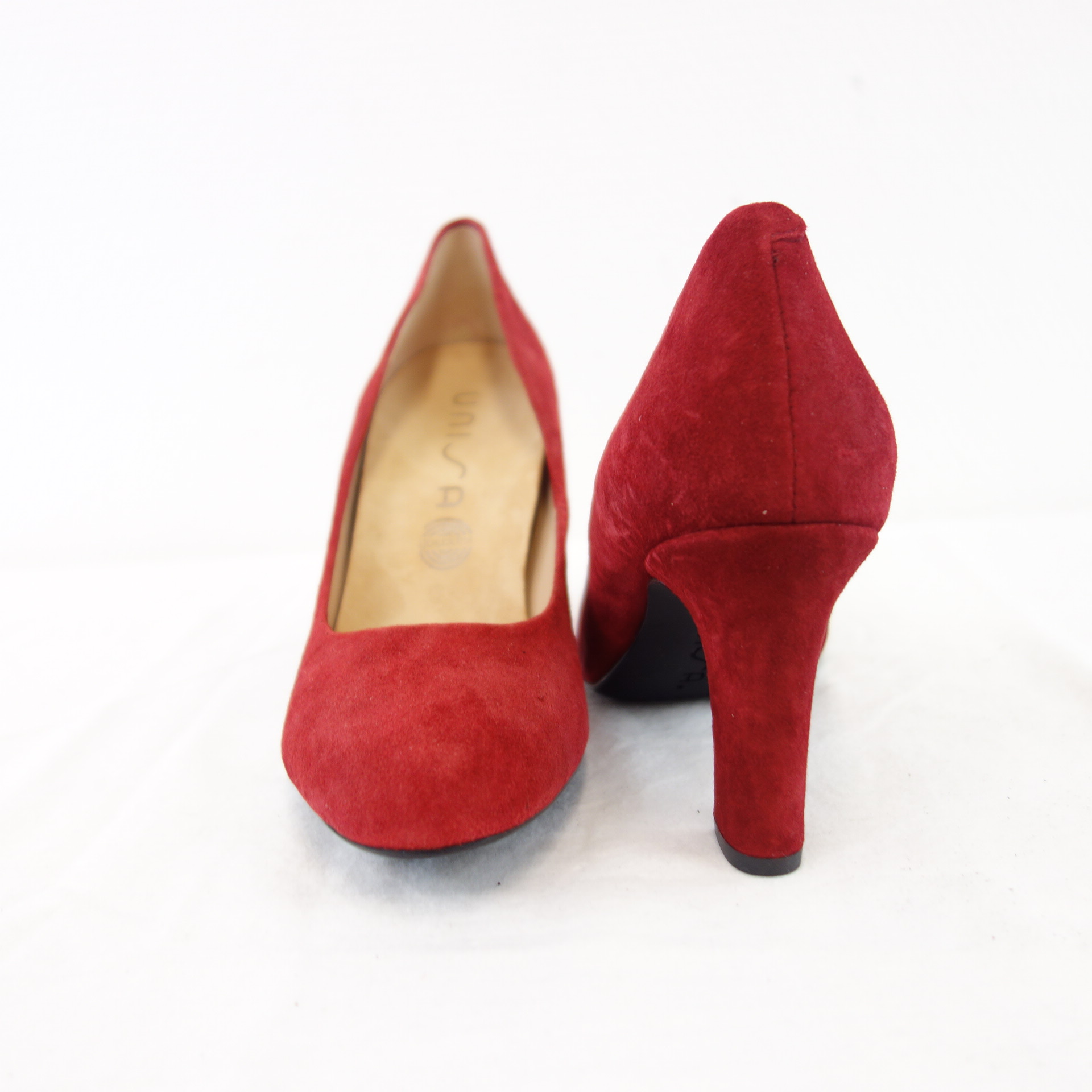 UNISA Bequeme Damen Schuhe Pumps Rot Wildleder Modell Umis Blockabsatz