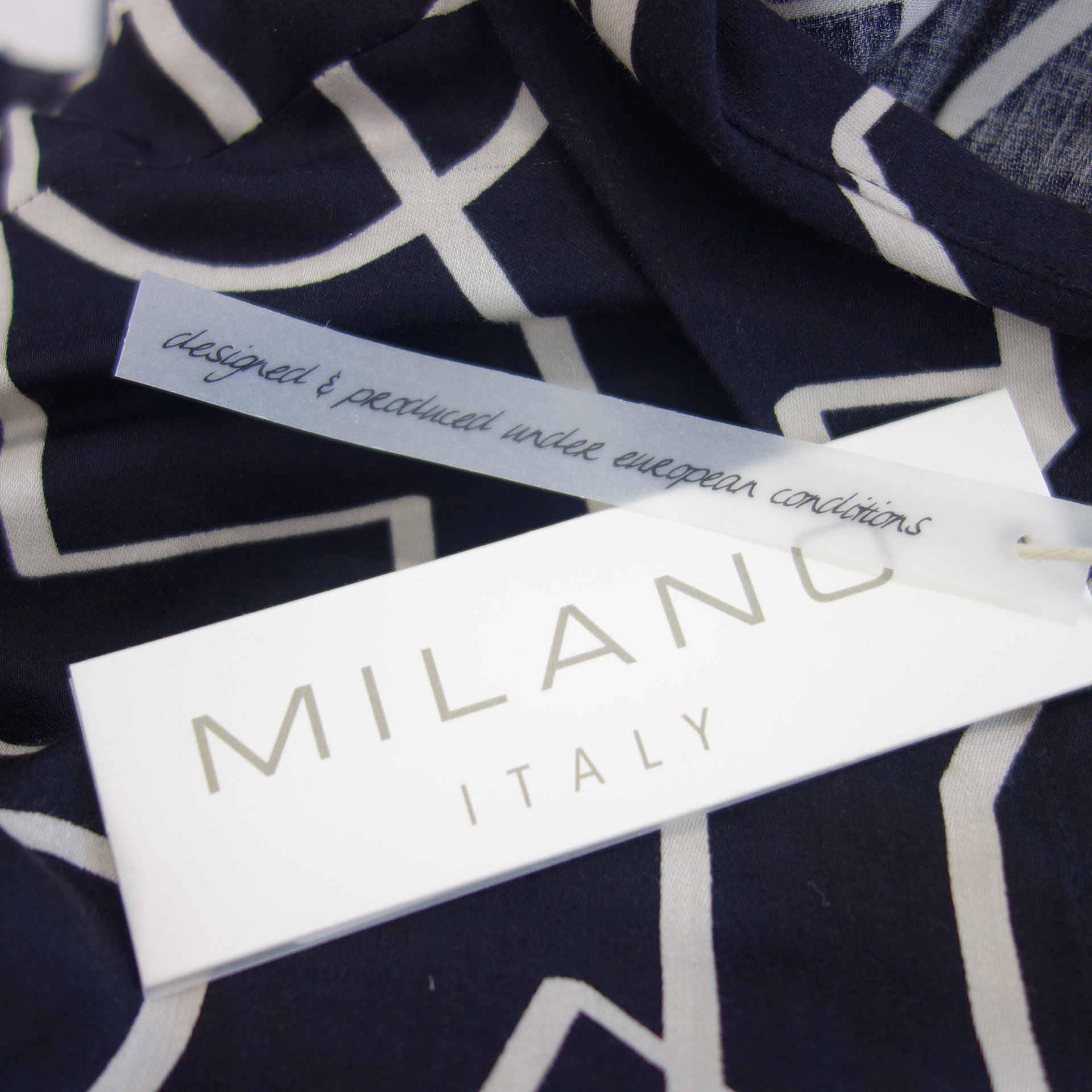 MILANO ITALY Damen Kleid Schwarz Rosa 100% Viskose 