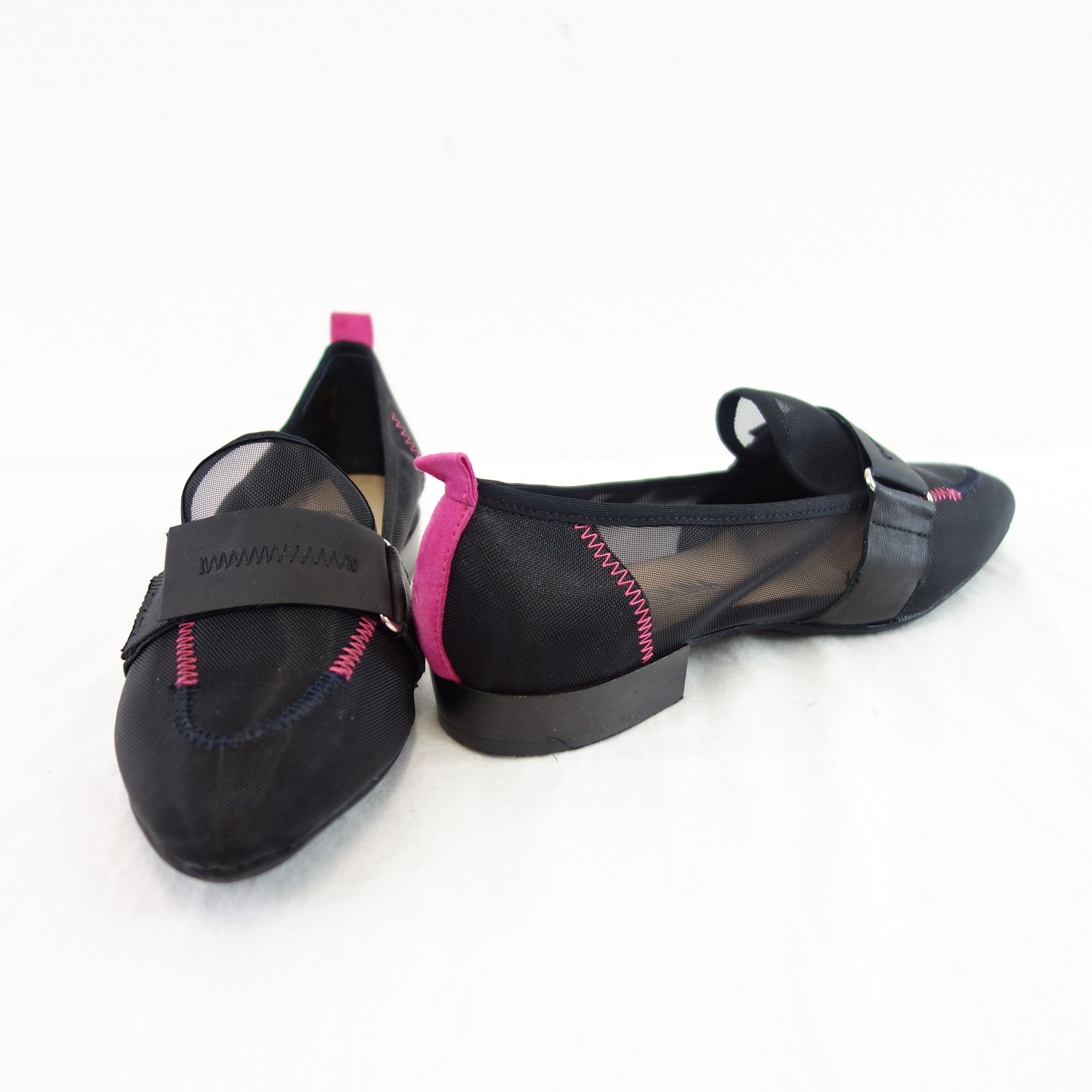 DONNA CAROLINA Damen Schuhe Slipper Mokassins Loafer Ballerinas Schwarz Pink 