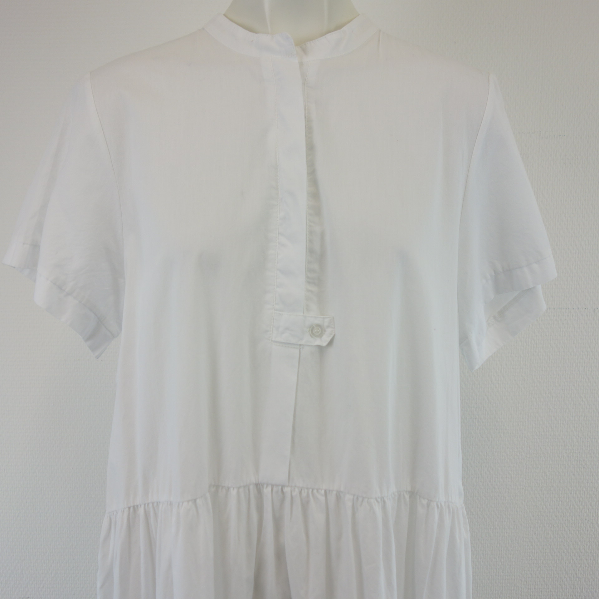 TIFFANY Damen Sommer Maxi Midi Kleid Tunika Weiß 100% Baumwolle Größe S / M Modell Ella