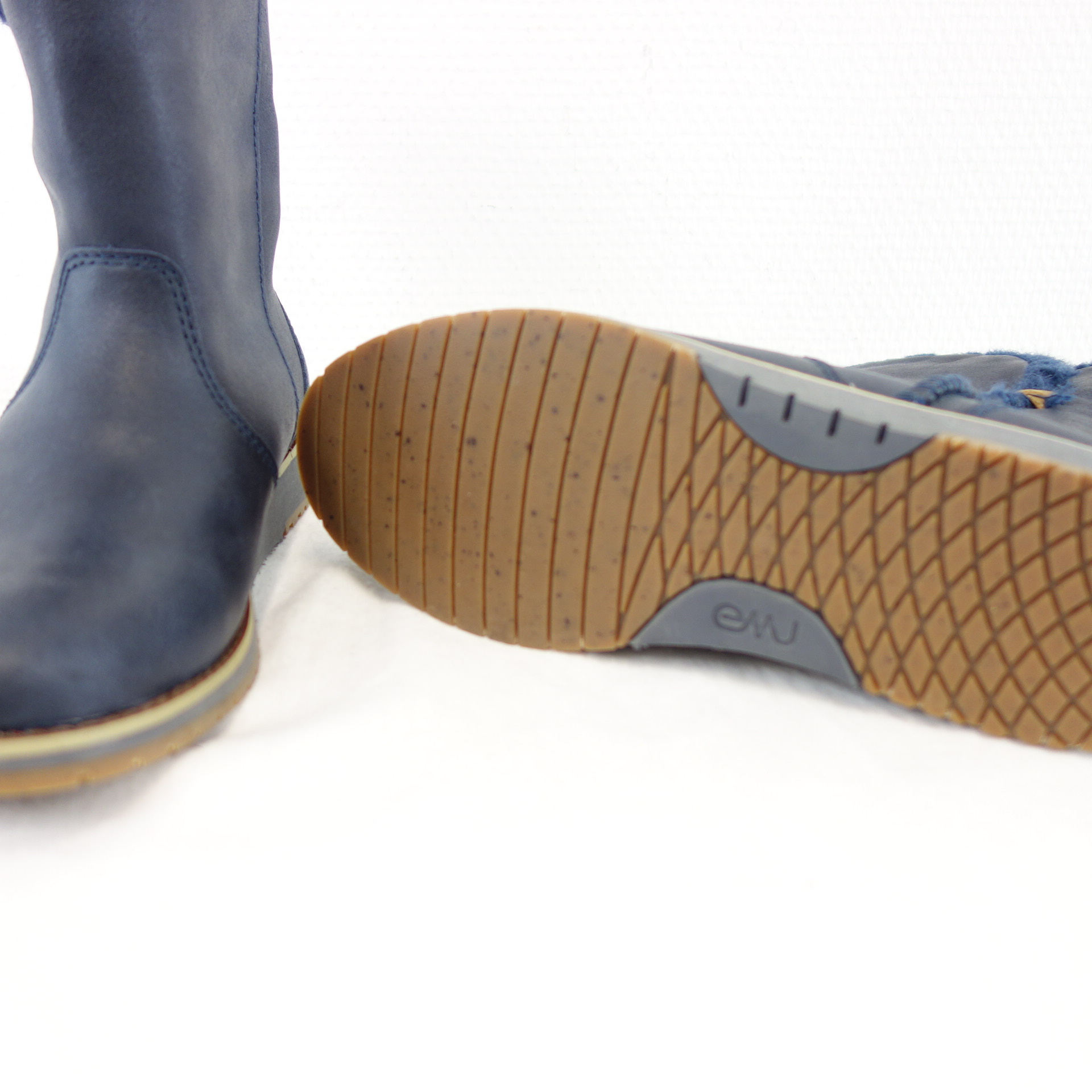 EMU Damen Schuhe  Boots Stiefel Blau Leder Lammfell Futter 37 Beach Lo