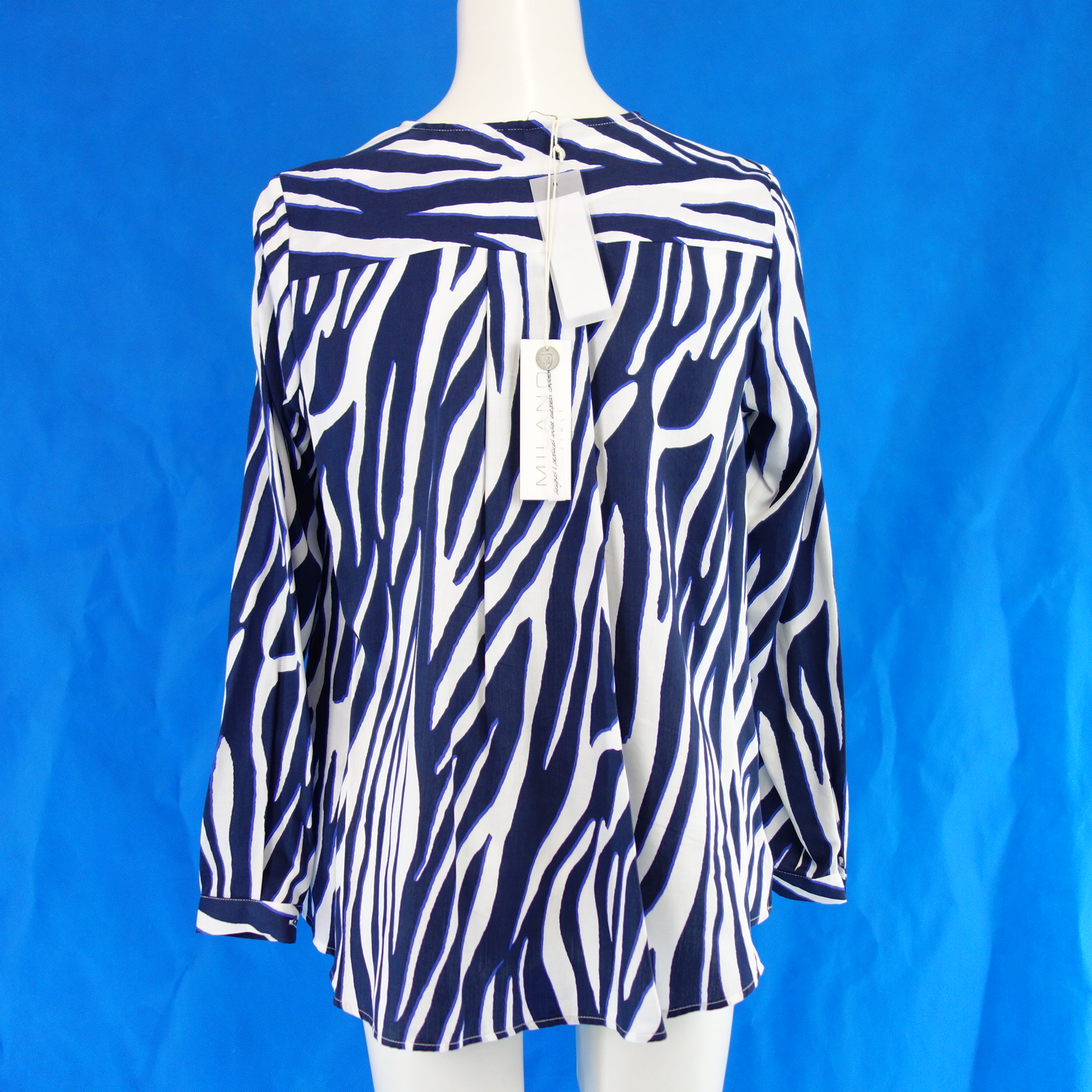 MILANO Italy Damen Bluse Tunika Oberteil Shirt Muster 100% Baumwolle 