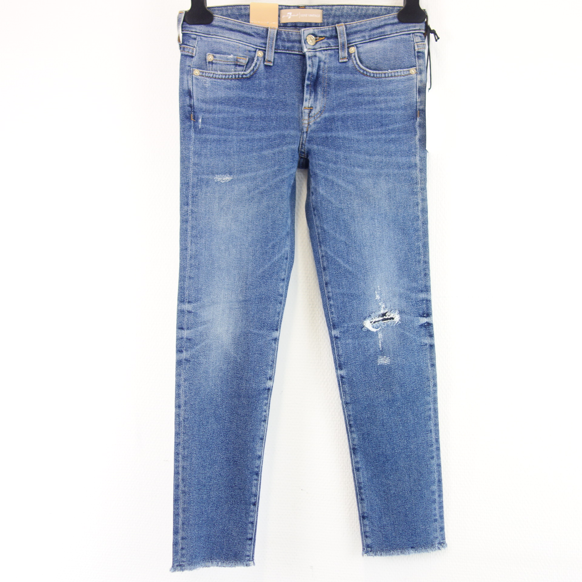 7 FOR ALL MANKIND Damen Jeans Hose Jeanshose Blau 25 PYPER Crop Luxe Vintage