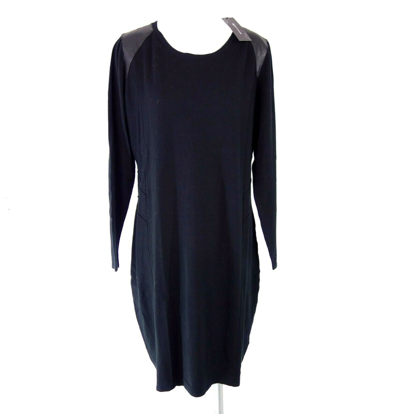 Expresso Damen Kleid Jerseykleid Modell Matrix Größe XL 42 Schwarz Neu