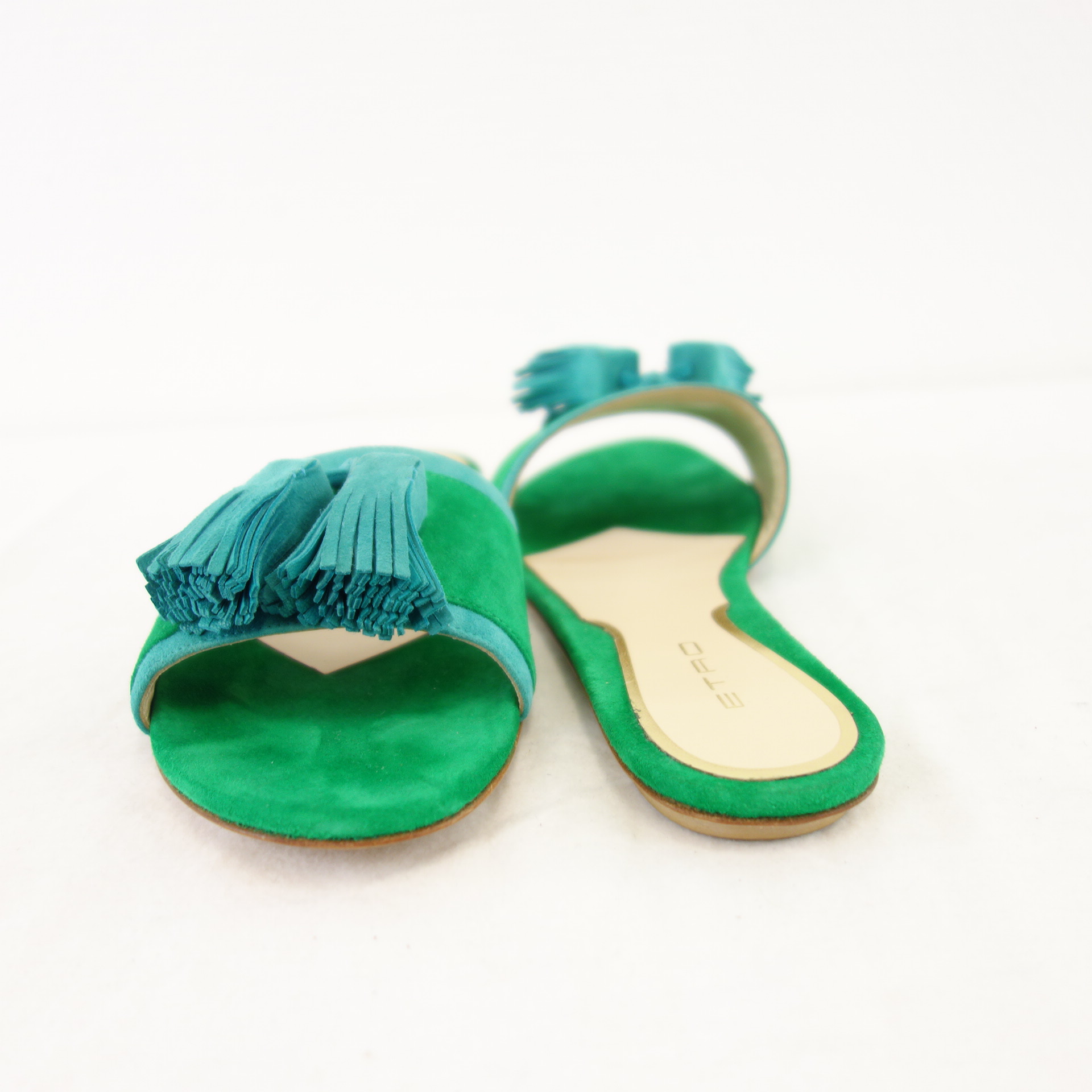 ETRO Damen Schuhe Sandalen Wildleder Grün Größe 36