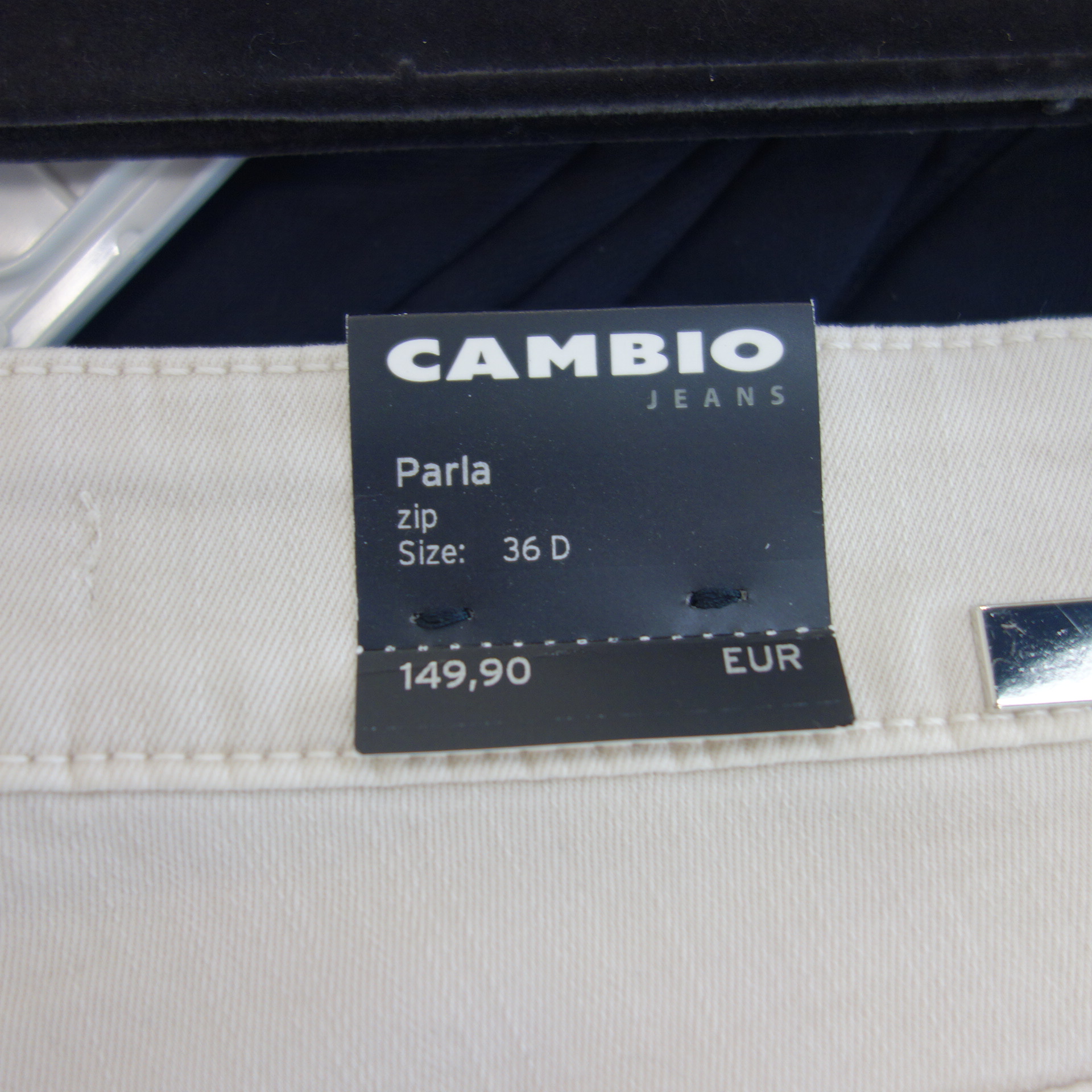 CAMBIO Jeans Hose Damen Modell PARLA Zip Beige Skinny 