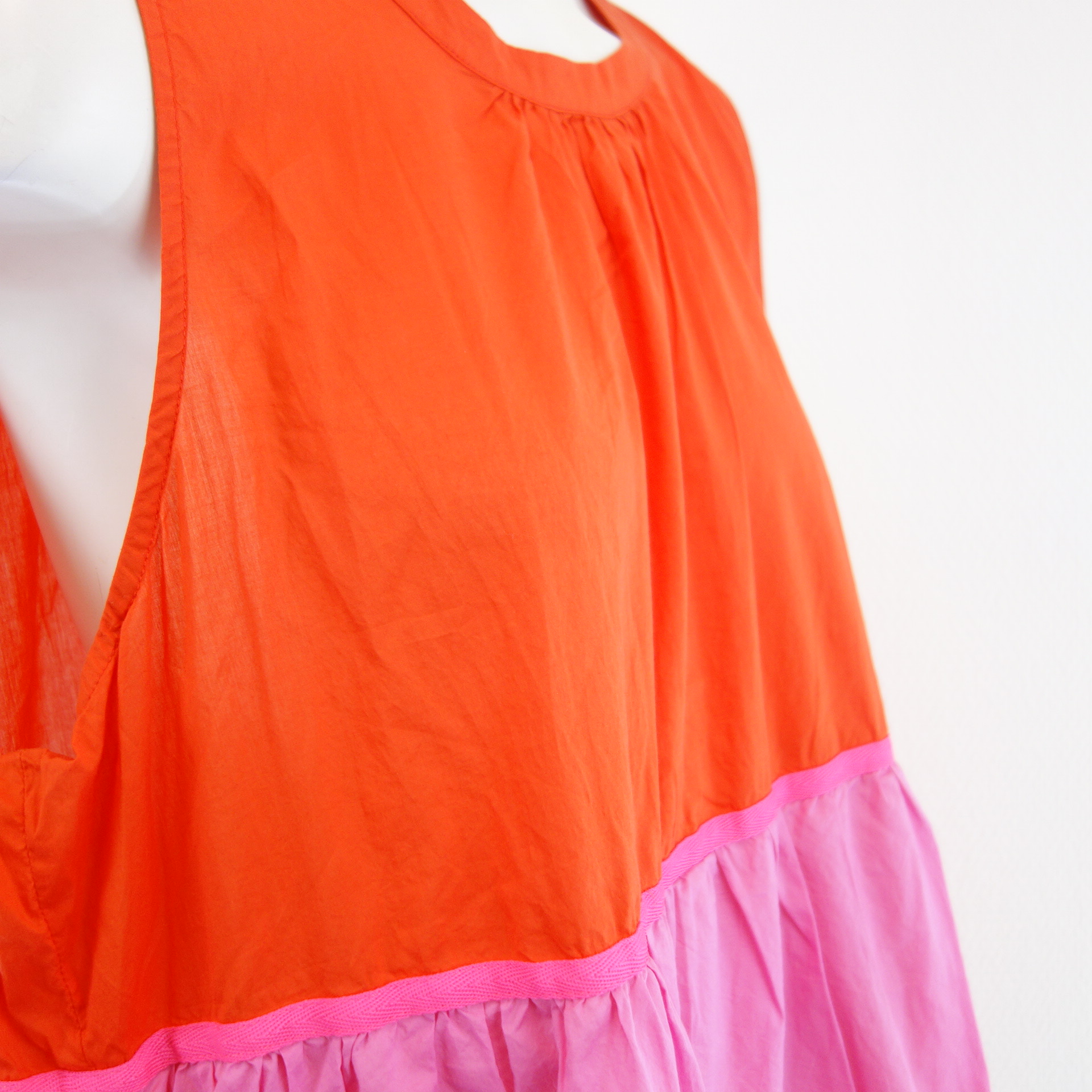 EMILY VAN DEN BERGH Damen Kleid Hängerchen 46 Pink Grün Orange 100% Baumwolle