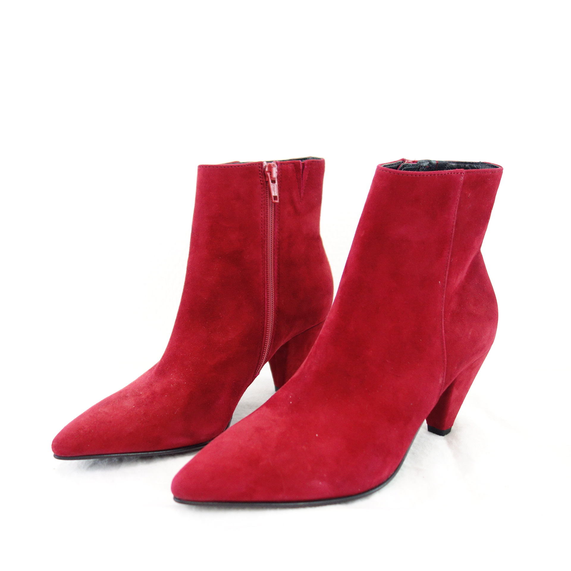 KENNEL & SCHMENGER Damen Schuhe Stiefeletten Boots Stiefel  Leder Rot Spitz 36 Np 220 Neu