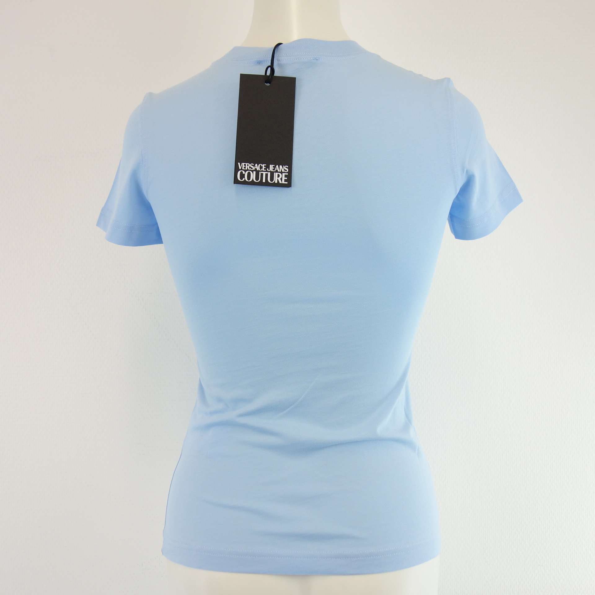 VERSACE JEANS COUTURE Damen Shirt T-Shirt Oberteil Blau Slim Print 