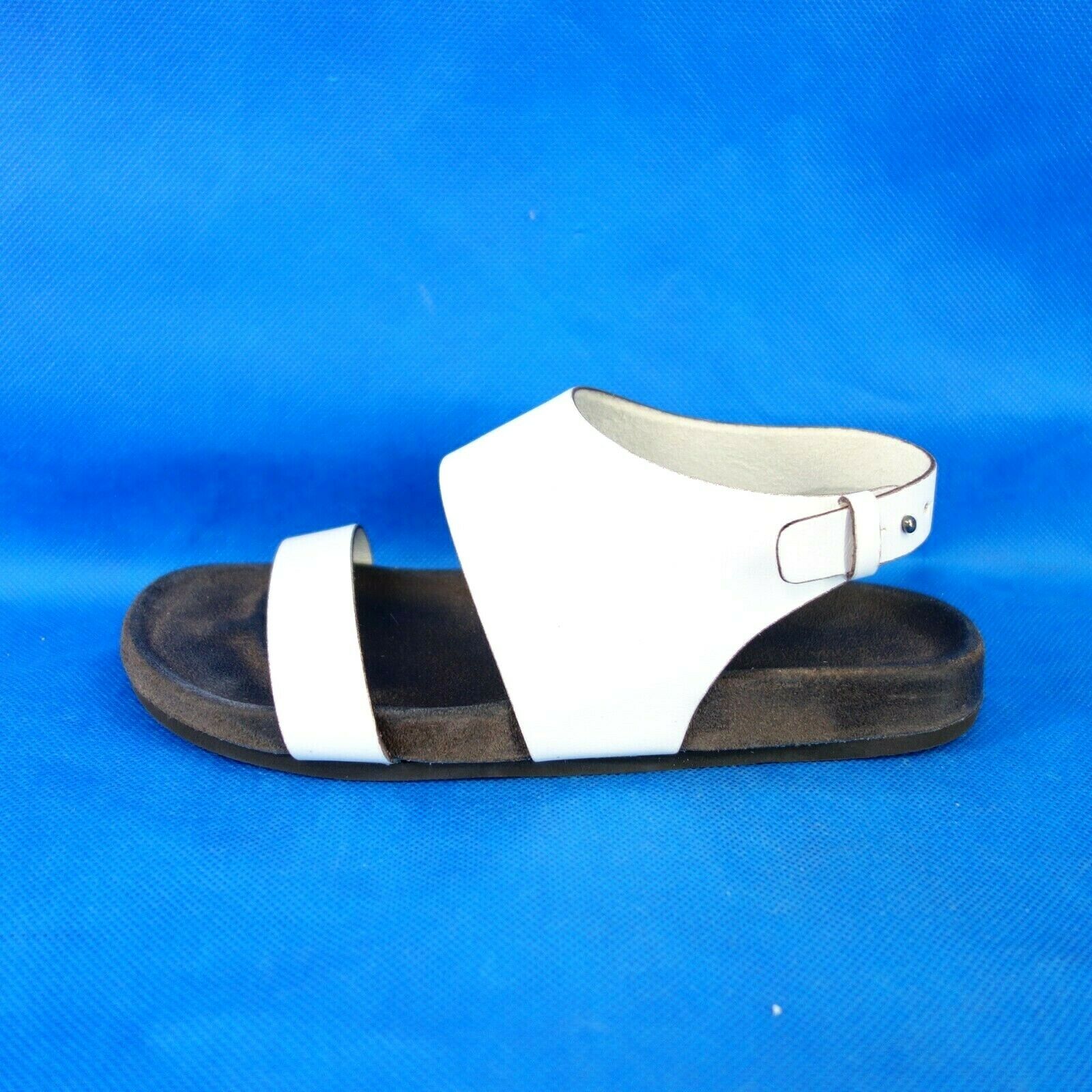 Giulia Taddeucci Designer Damen Schuhe Sandalen 37 Leder Weiß Fußbett Np 129 Neu