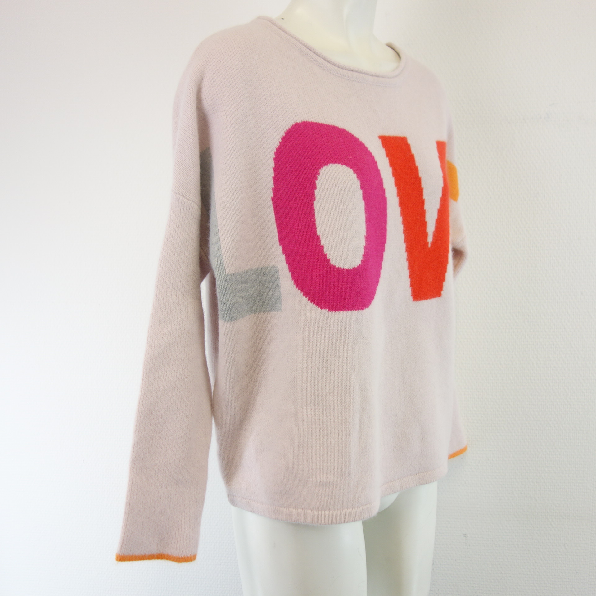 SEVEN DAYS CIRCUS Damen Strick Pullover mit Wolle und Angora Rosa LOVE Modell CINDY