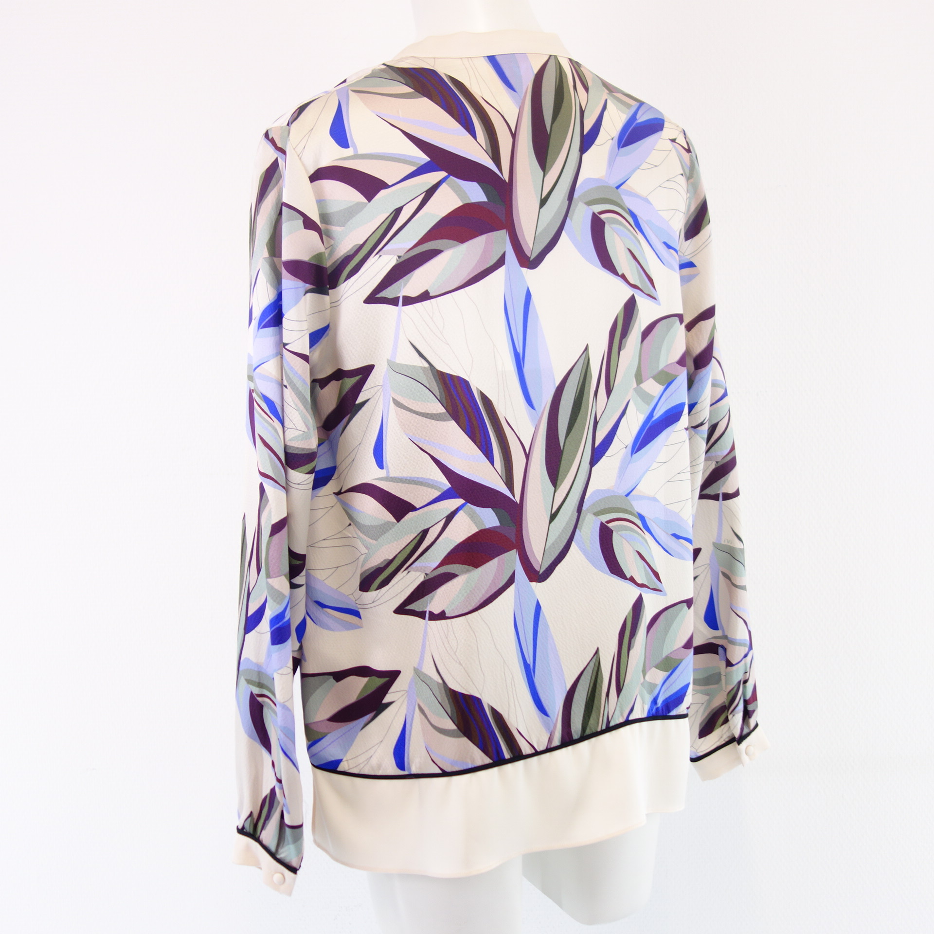 IVI Damen Bluse Tunika Shirt Hemd Oberteil Mehrfarbig 100% Seide Modell LEAVES