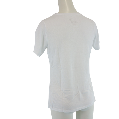 JUVIA Damen T Shirt T-Shirt Oberteil Damenshirt Weiß Regular Fit Print 