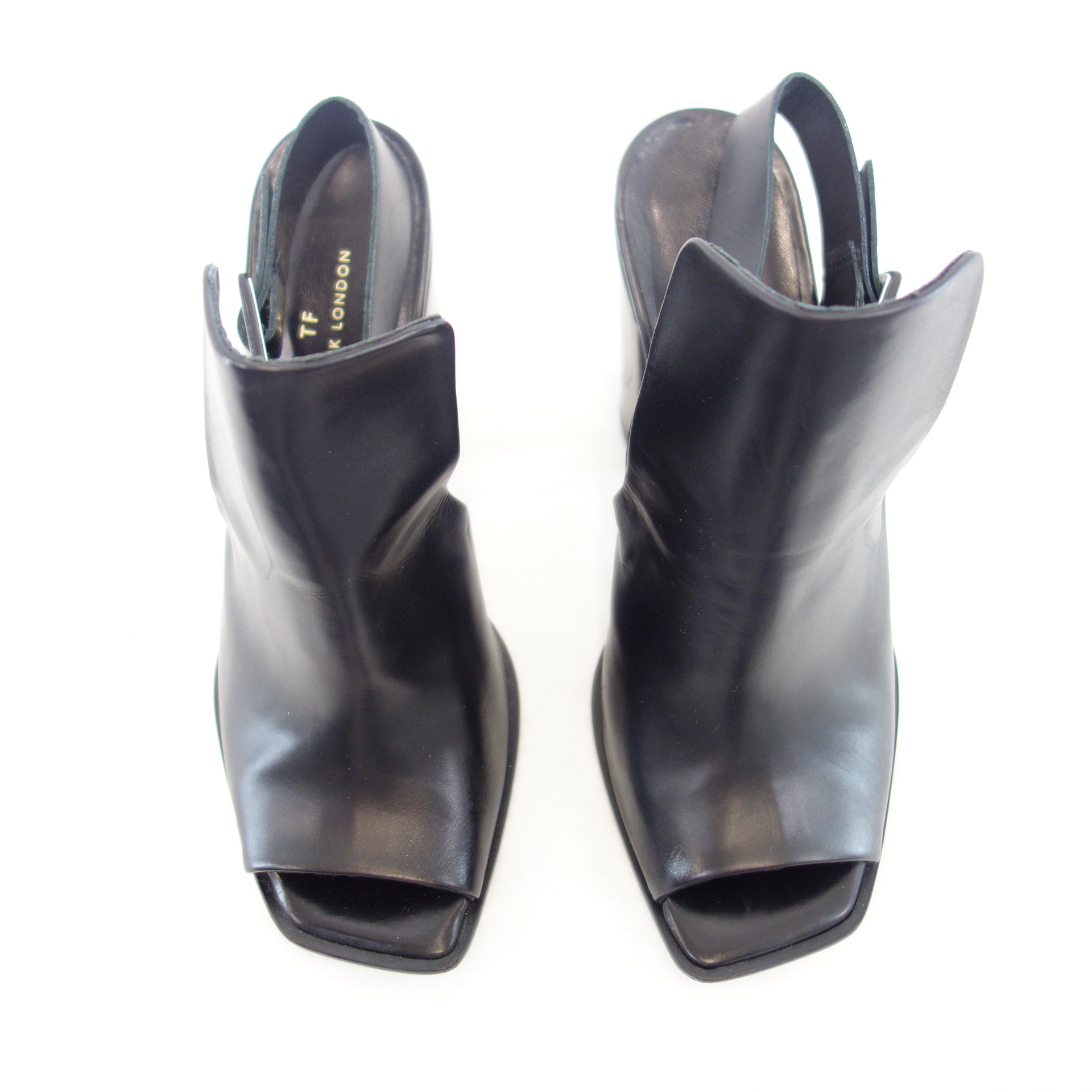 SLACK LONDON Damen Schuhe Pumps Sandaletten Slingback Schwarz Leder 36 ( 37 )