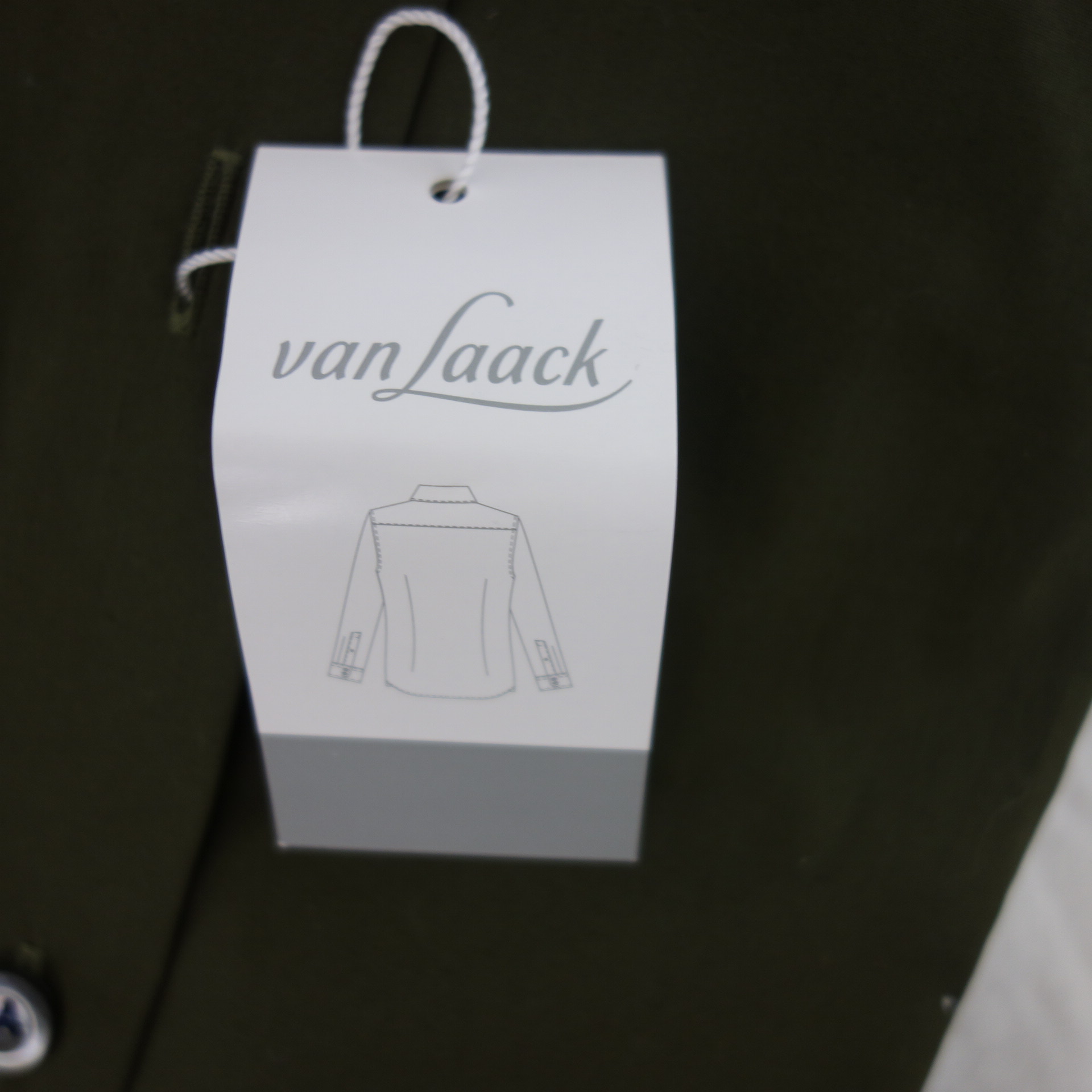VAN LAACK Klassisches Business Herren Hemd Modell  RET Slim Fit Khaki Grün